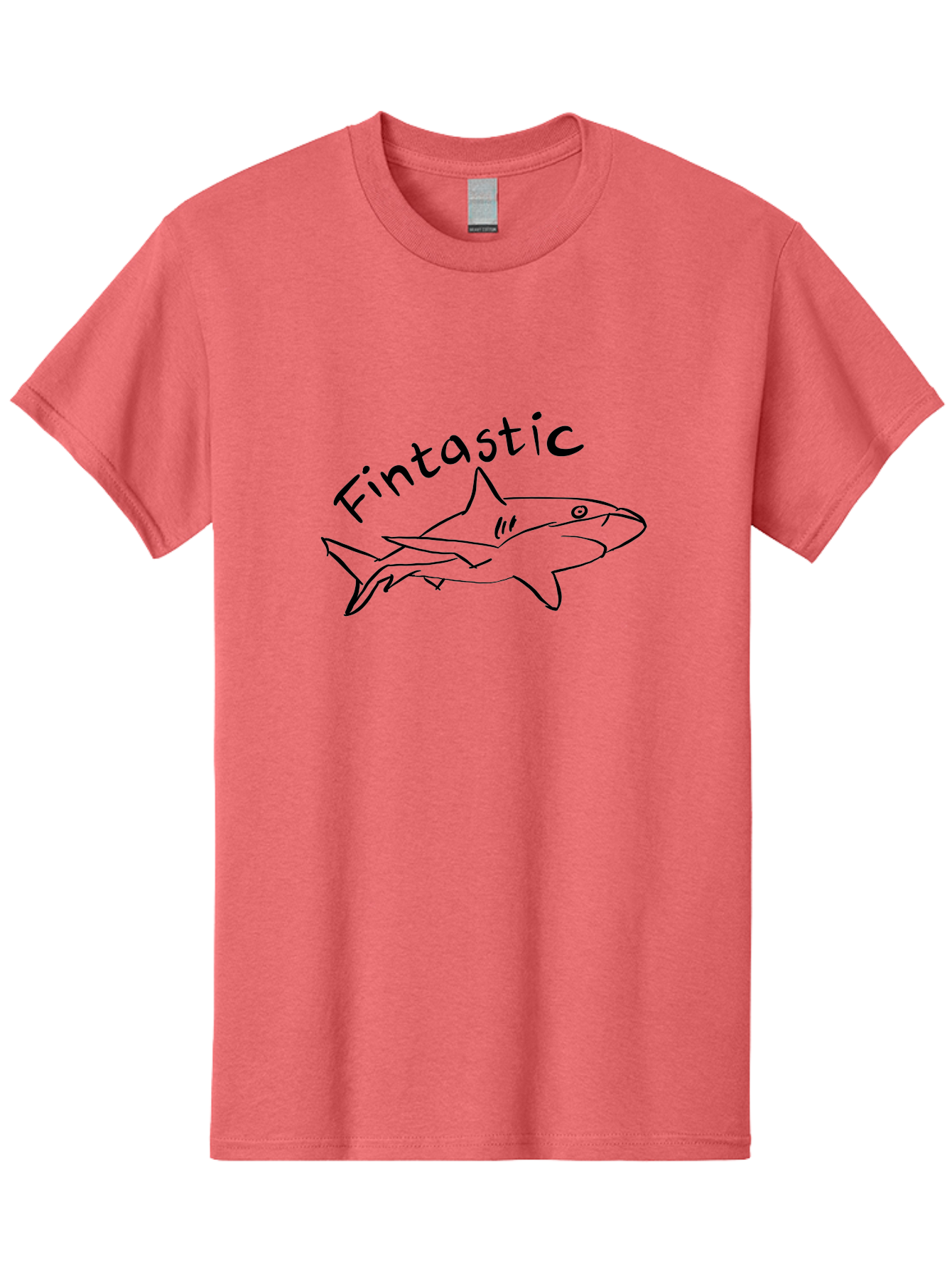 Fintastic-Shark Men'S Graphic Tee, 100% Cotton, Comfortable Casual Summer Wear, Machine Washable, Shark Graphic, Hand Drawn Illustration, Marine Life Art, Fin-Tastic Design, Ocean Creature, Cartoon Shark, Fish-Themed Graphic - Aaa038 29