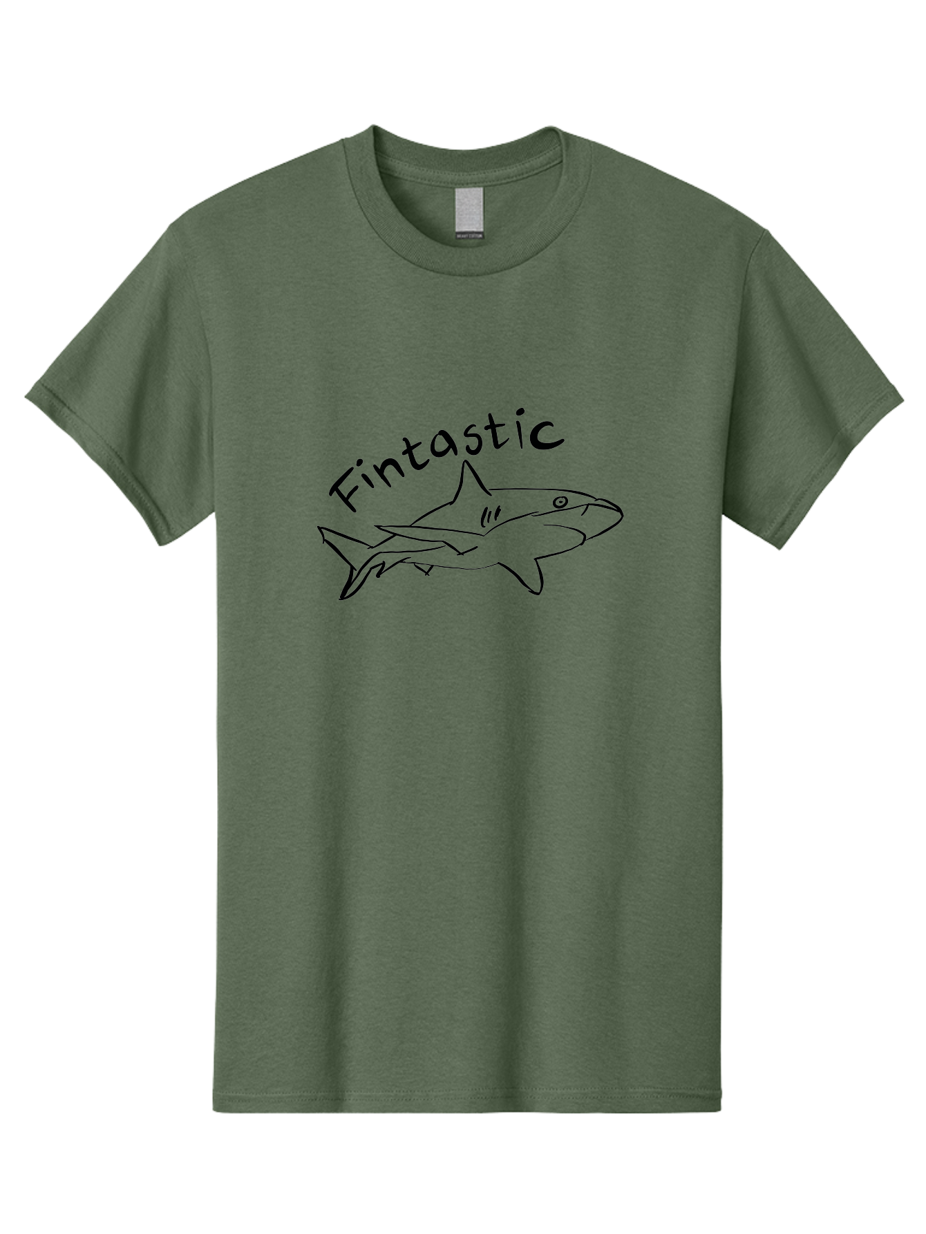 Fintastic-Shark Men'S Graphic Tee, 100% Cotton, Comfortable Casual Summer Wear, Machine Washable, Shark Graphic, Hand Drawn Illustration, Marine Life Art, Fin-Tastic Design, Ocean Creature, Cartoon Shark, Fish-Themed Graphic - Aaa038 19