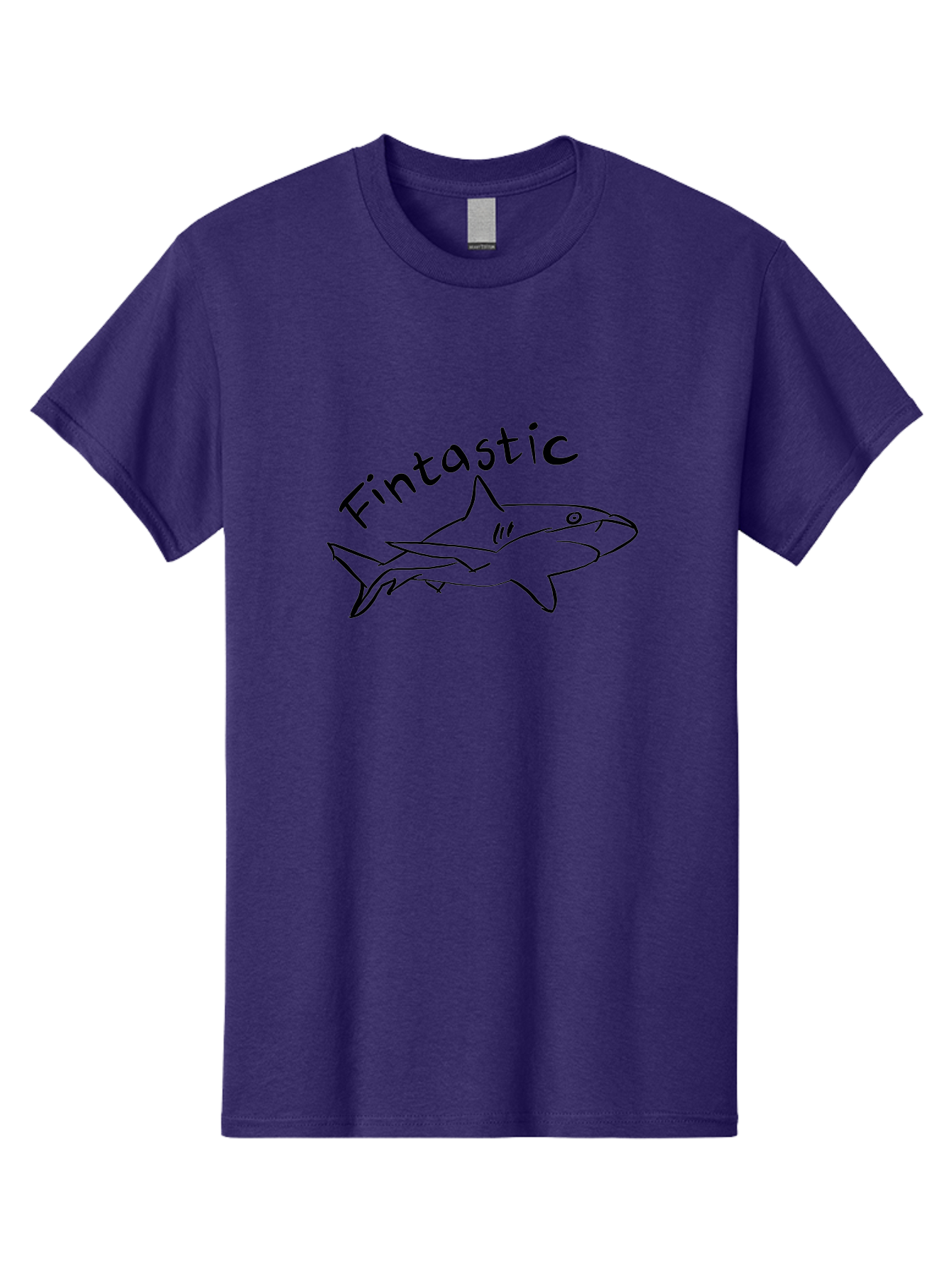 Fintastic-Shark Men'S Graphic Tee, 100% Cotton, Comfortable Casual Summer Wear, Machine Washable, Shark Graphic, Hand Drawn Illustration, Marine Life Art, Fin-Tastic Design, Ocean Creature, Cartoon Shark, Fish-Themed Graphic - Aaa038 7
