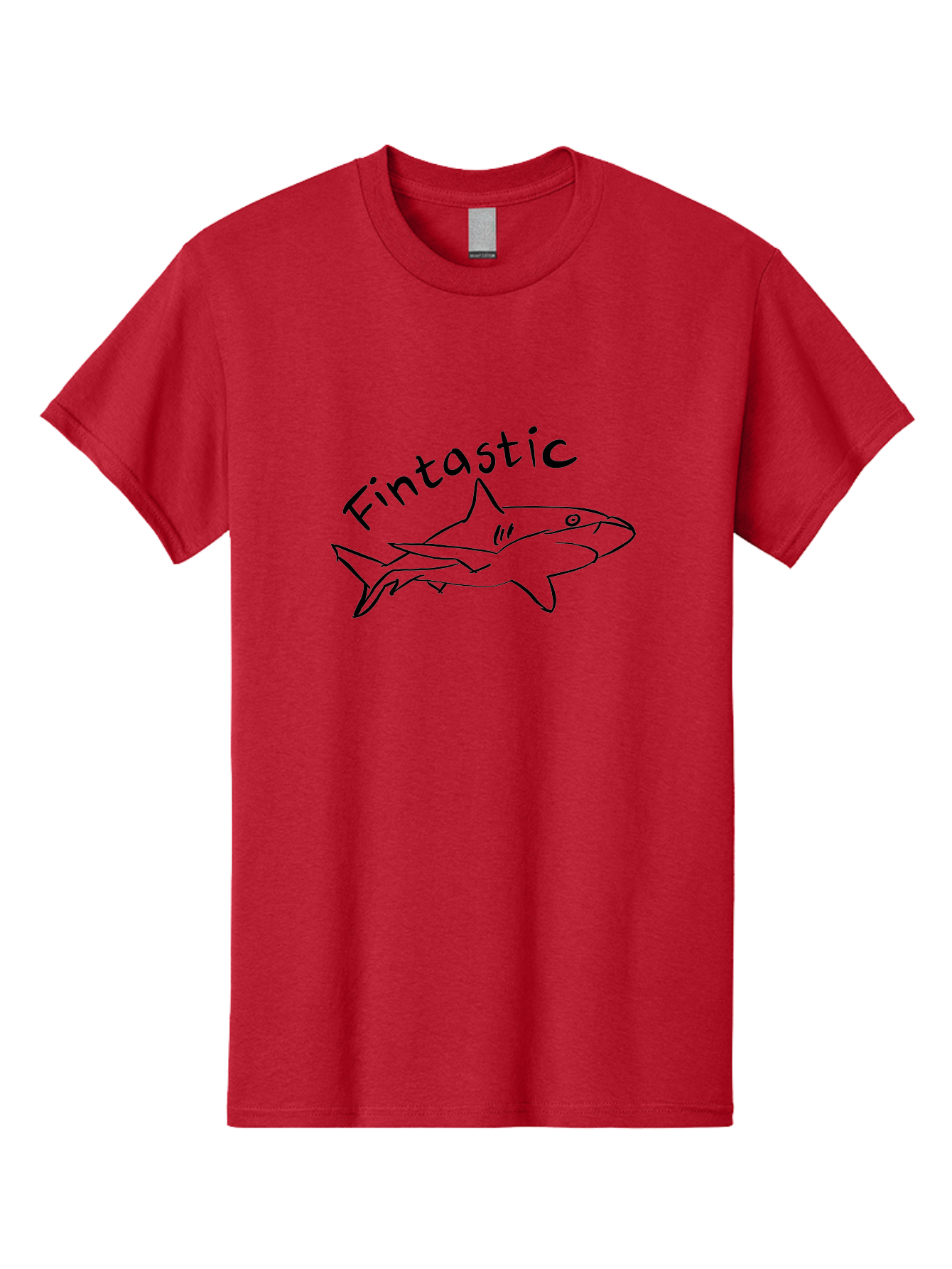 Fintastic-Shark Men'S Graphic Tee, 100% Cotton, Comfortable Casual Summer Wear, Machine Washable, Shark Graphic, Hand Drawn Illustration, Marine Life Art, Fin-Tastic Design, Ocean Creature, Cartoon Shark, Fish-Themed Graphic - Aaa038 21