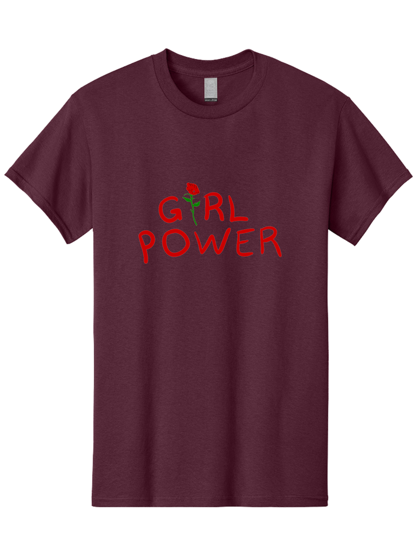 Girl-Power Men'S Graphic Tee, 100% Cotton, Comfortable Casual Summer Wear, Machine Washable, Girl Power, Feminist Movement, Empowerment, Red Rose, Symbol Of Strength, Women'S Rights, Independence - Aaa043 3