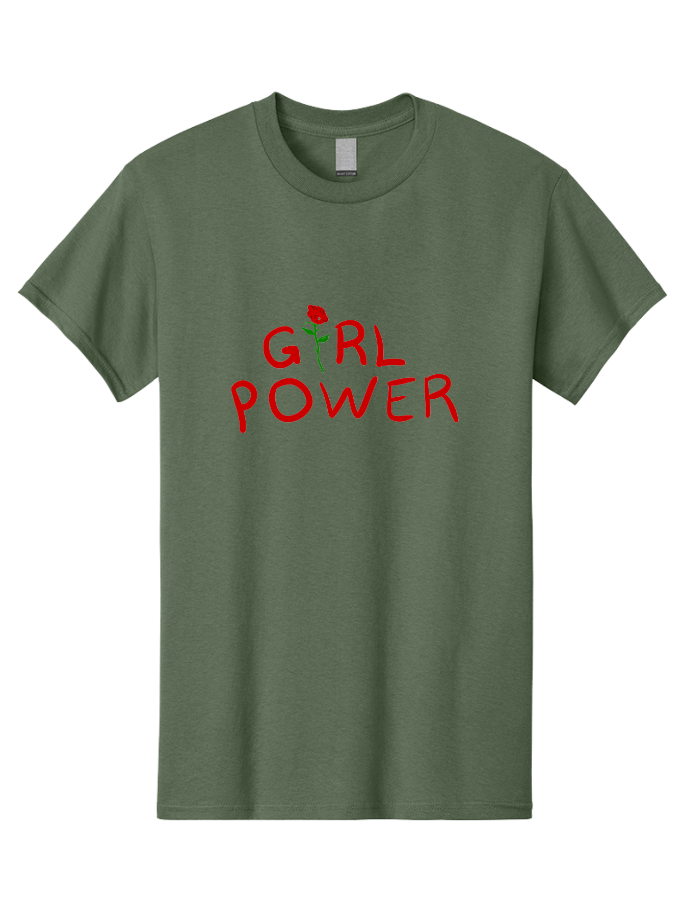 Girl-Power Men'S Graphic Tee, 100% Cotton, Comfortable Casual Summer Wear, Machine Washable, Girl Power, Feminist Movement, Empowerment, Red Rose, Symbol Of Strength, Women'S Rights, Independence - Aaa043 23
