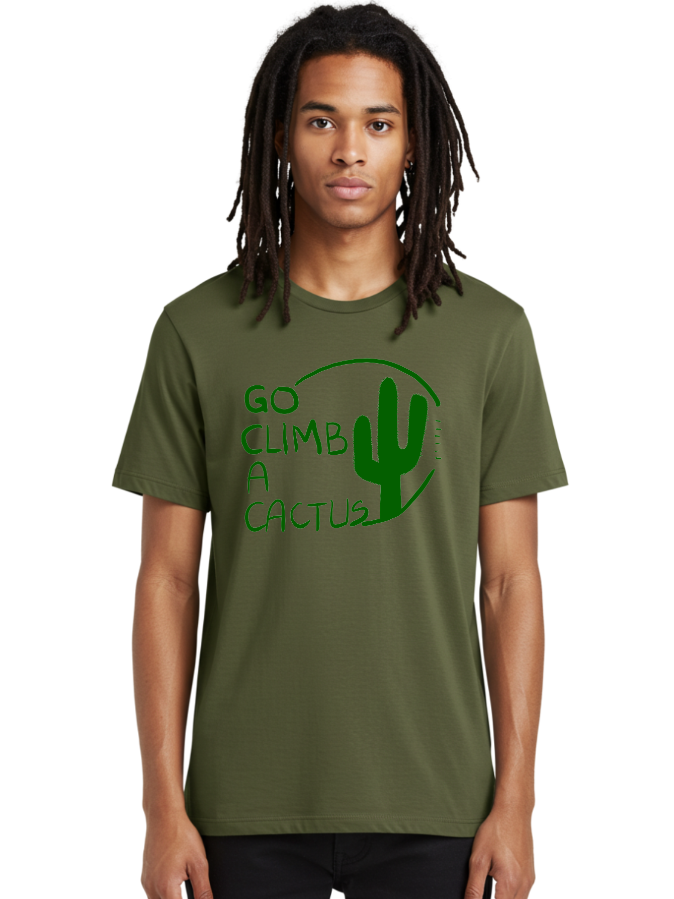 Go-Climb-A-Cactus Men'S Graphic Tee, 100% Cotton, Comfortable Casual Summer Wear, Machine Washable, Go Climb Cactus, Funny Sayings, Motivational Quotes, Satire, Humor, Adventure, Outdoors, Quirky, Cactus Love, Sarcasm - Aaa047 8