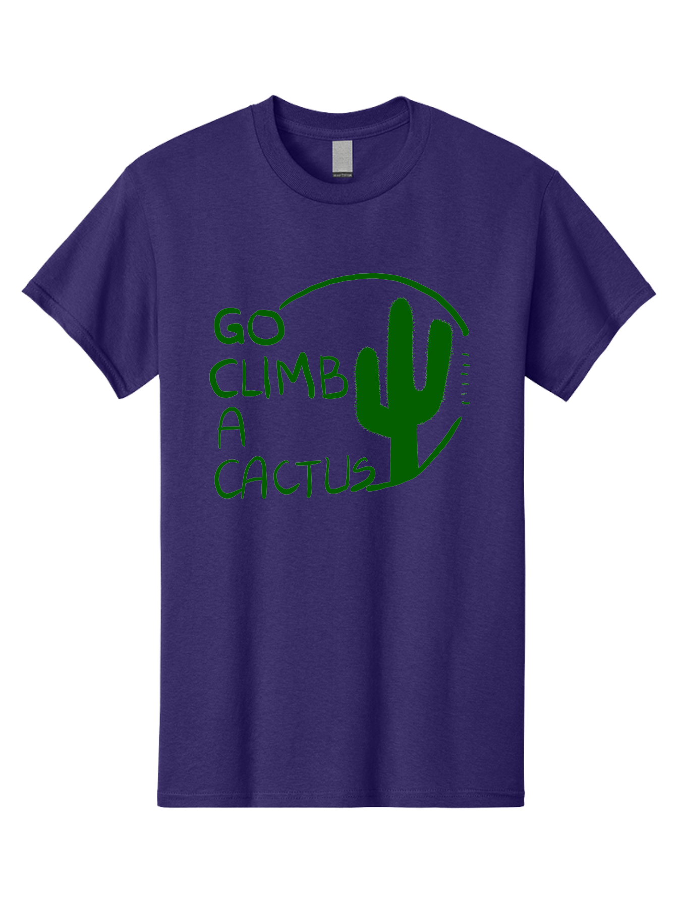 Go-Climb-A-Cactus Men'S Graphic Tee, 100% Cotton, Comfortable Casual Summer Wear, Machine Washable, Go Climb Cactus, Funny Sayings, Motivational Quotes, Satire, Humor, Adventure, Outdoors, Quirky, Cactus Love, Sarcasm - Aaa047 23