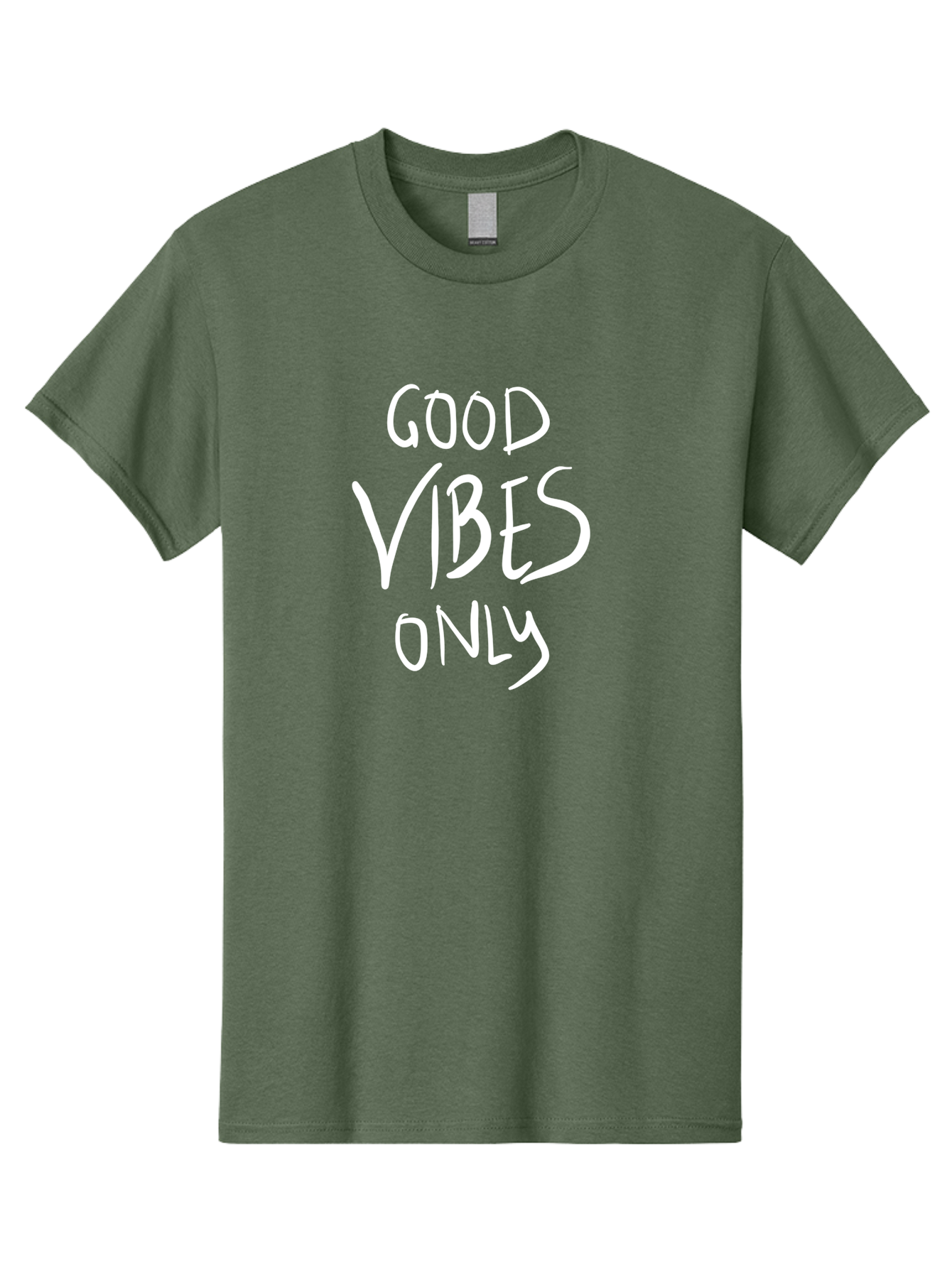 Good-Vibes-Only Men'S Graphic Tee, 100% Cotton, Comfortable Casual Summer Wear, Machine Washable, Positive Affirmations, Motivational Quotes, Good Vibes Only, Positivity, Inspiring Messages, Uplifting Quotes, Happy Thoughts - Aaa048 13