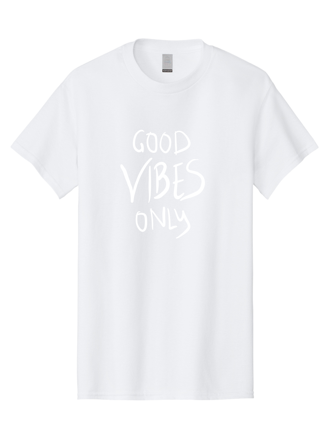 Good-Vibes-Only Men'S Graphic Tee, 100% Cotton, Comfortable Casual Summer Wear, Machine Washable, Positive Affirmations, Motivational Quotes, Good Vibes Only, Positivity, Inspiring Messages, Uplifting Quotes, Happy Thoughts - Aaa048 3