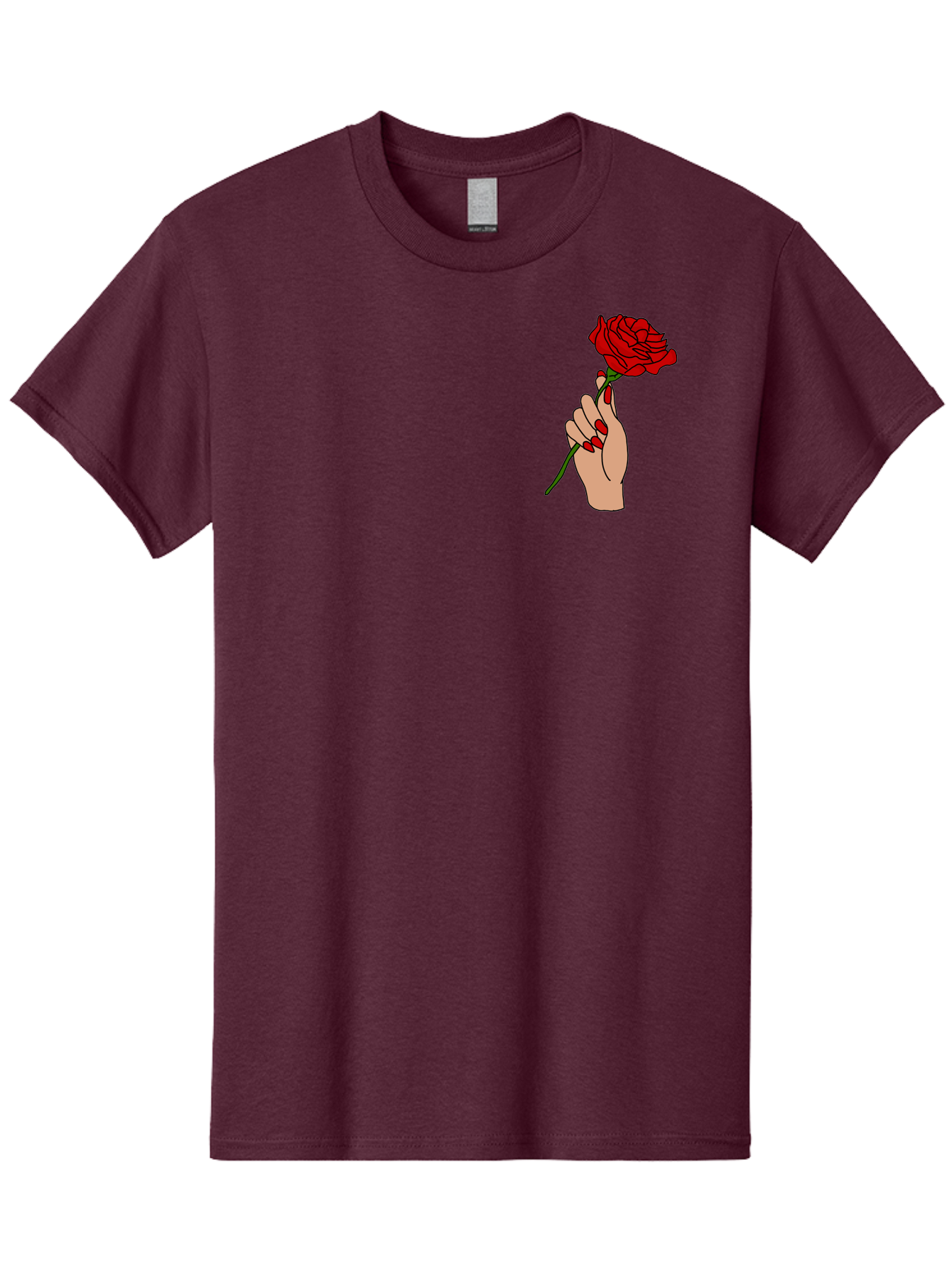Hand-Holding-Red-Rose Men'S Graphic Tee, 100% Cotton, Comfortable Casual Summer Wear, Machine Washable, Hand Holding Red Rose, Red Rose Illustration, Romantic Gesture, Beautiful Flowers, Lovely Illustration, Cartoon Hand, Red Flowers - Aaa050 29