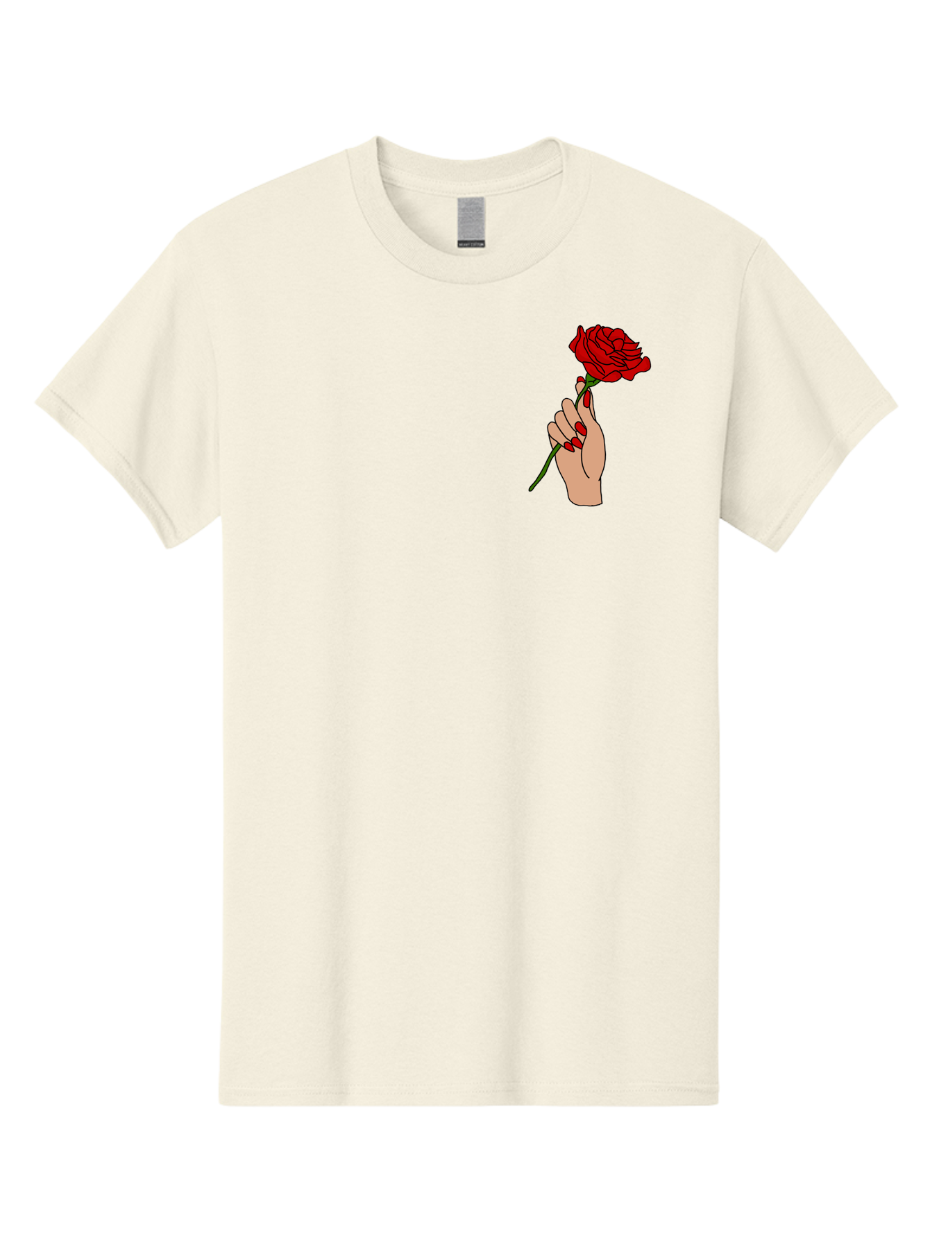 Hand-Holding-Red-Rose Men'S Graphic Tee, 100% Cotton, Comfortable Casual Summer Wear, Machine Washable, Hand Holding Red Rose, Red Rose Illustration, Romantic Gesture, Beautiful Flowers, Lovely Illustration, Cartoon Hand, Red Flowers - Aaa050 9