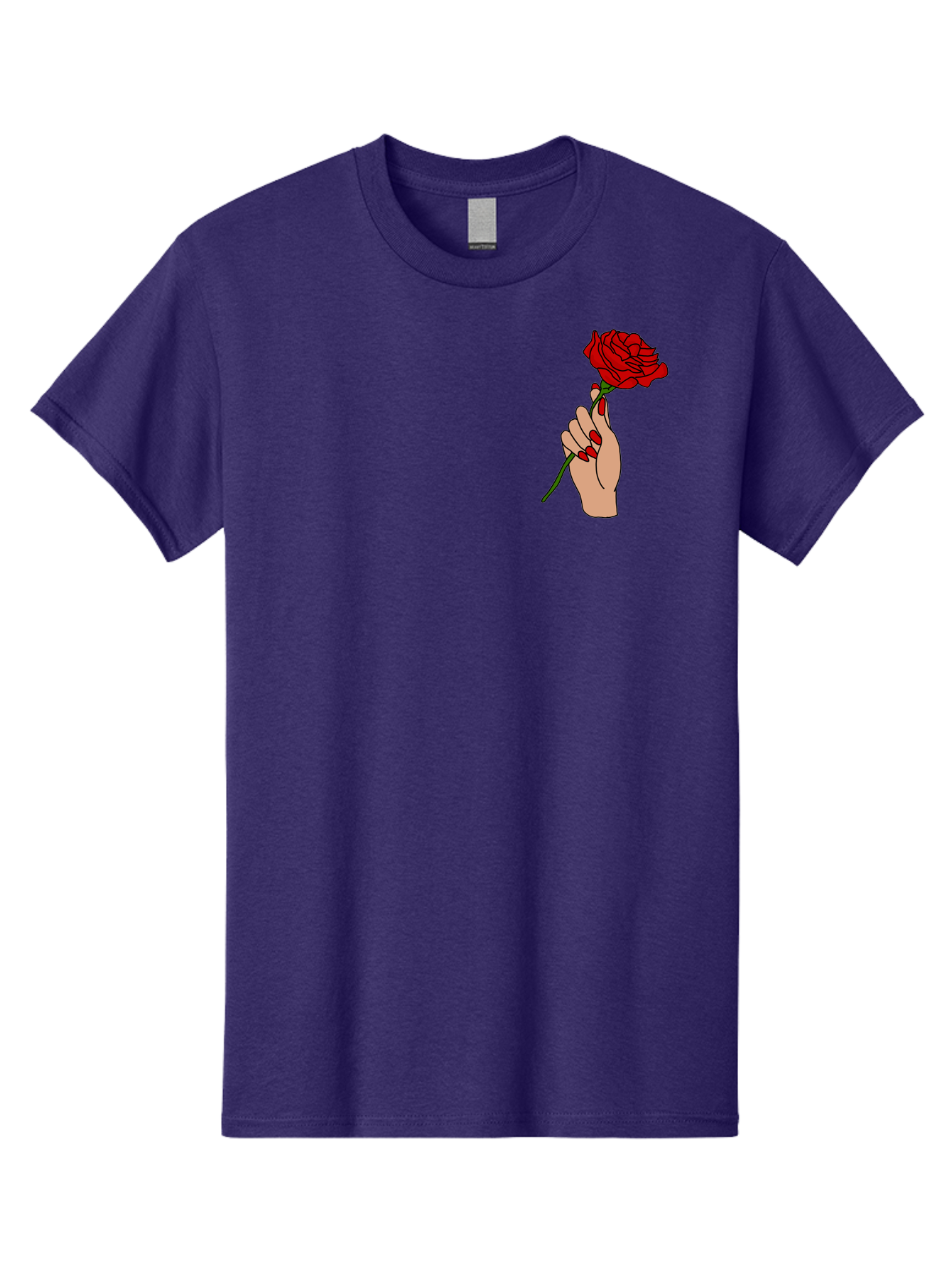 Hand-Holding-Red-Rose Men'S Graphic Tee, 100% Cotton, Comfortable Casual Summer Wear, Machine Washable, Hand Holding Red Rose, Red Rose Illustration, Romantic Gesture, Beautiful Flowers, Lovely Illustration, Cartoon Hand, Red Flowers - Aaa050 7