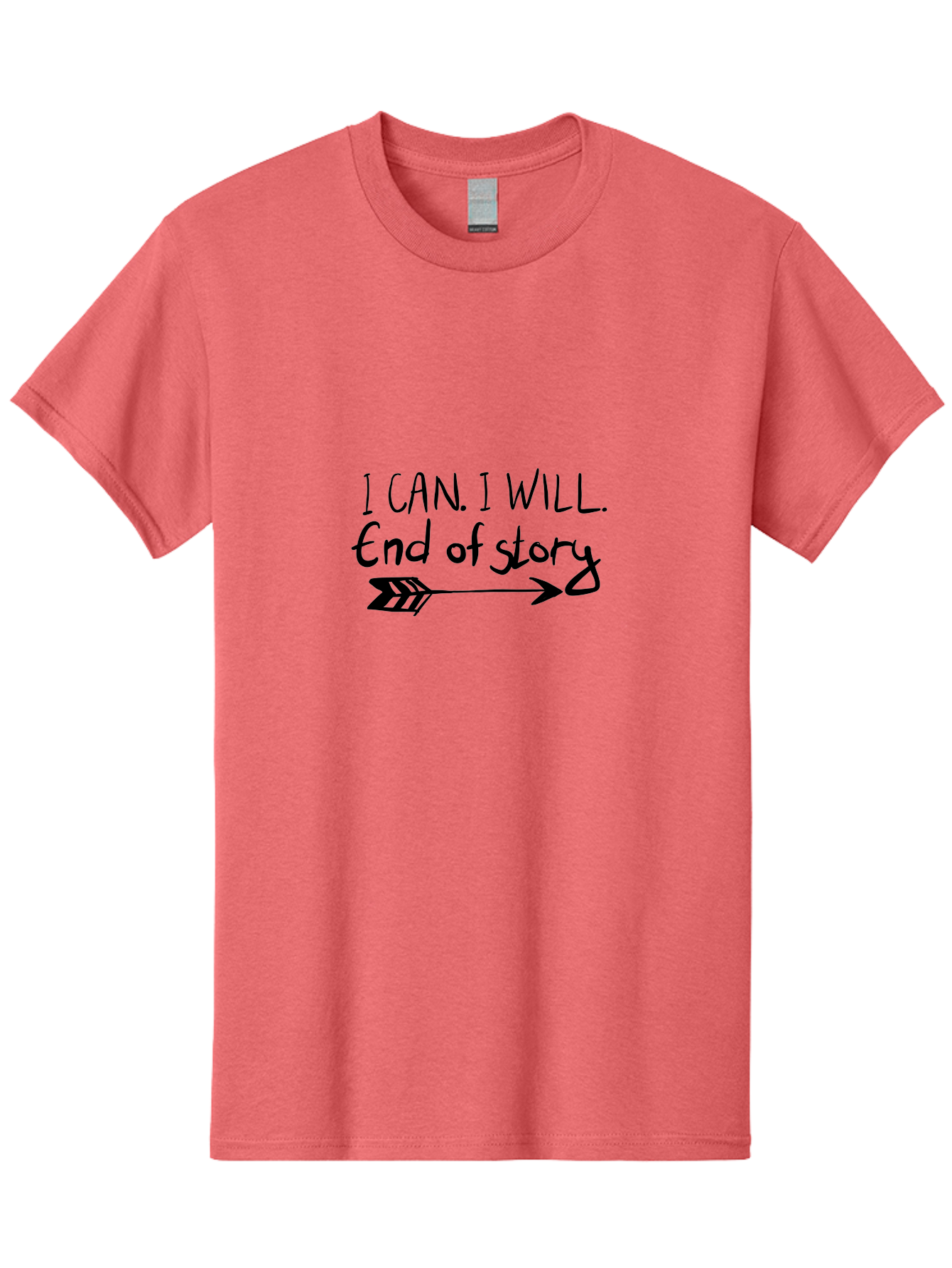 I-Can-I-Will-End-Of-Story Men'S Graphic Tee, 100% Cotton, Comfortable Casual Summer Wear, Machine Washable, Motivational Quote, Inspiring Words, Positive Affirmation, Determination, Success, Perseverance, Empowerment, Confidence, - Aaa059 21