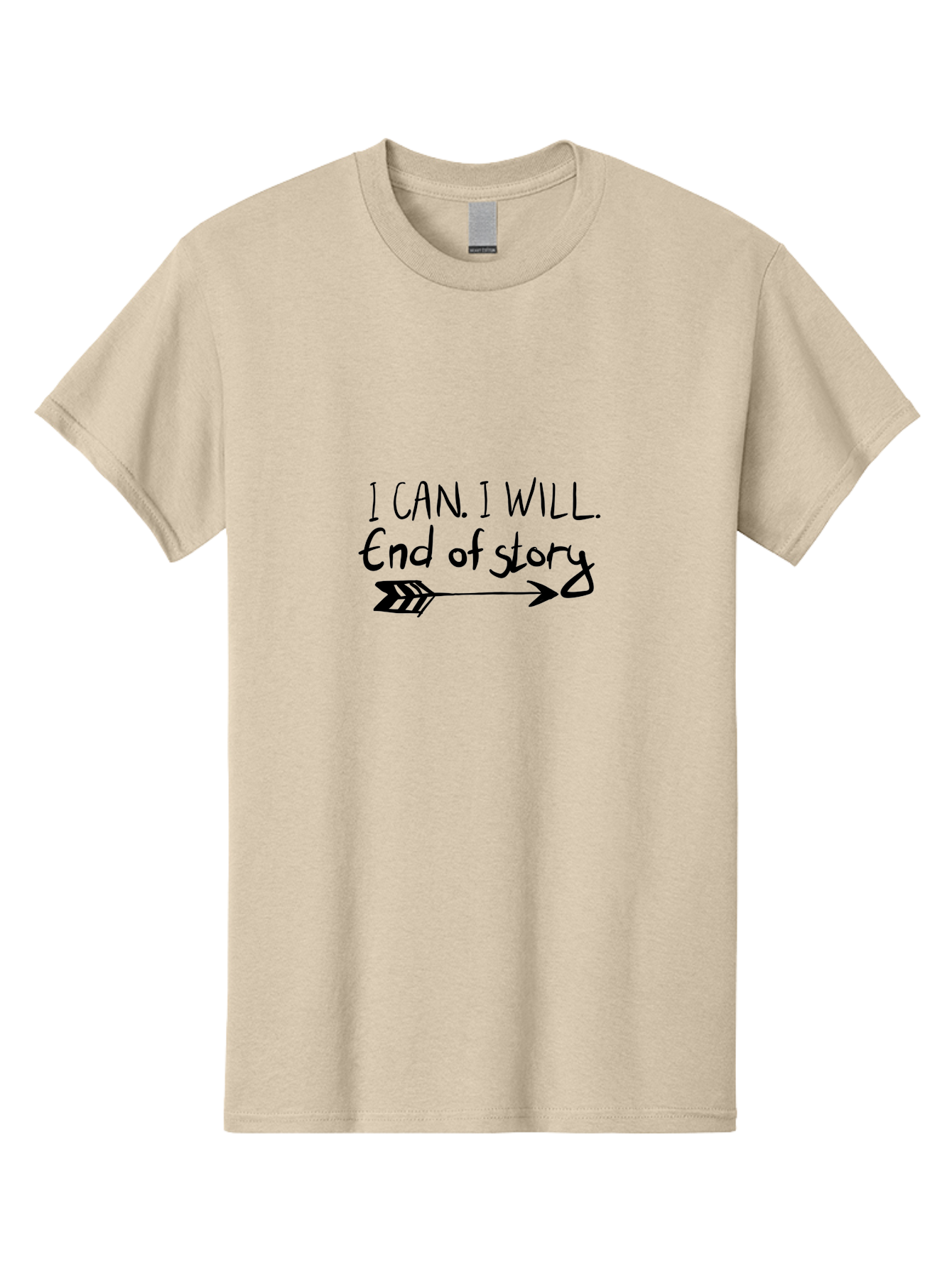 I-Can-I-Will-End-Of-Story Men'S Graphic Tee, 100% Cotton, Comfortable Casual Summer Wear, Machine Washable, Motivational Quote, Inspiring Words, Positive Affirmation, Determination, Success, Perseverance, Empowerment, Confidence, - Aaa059 3