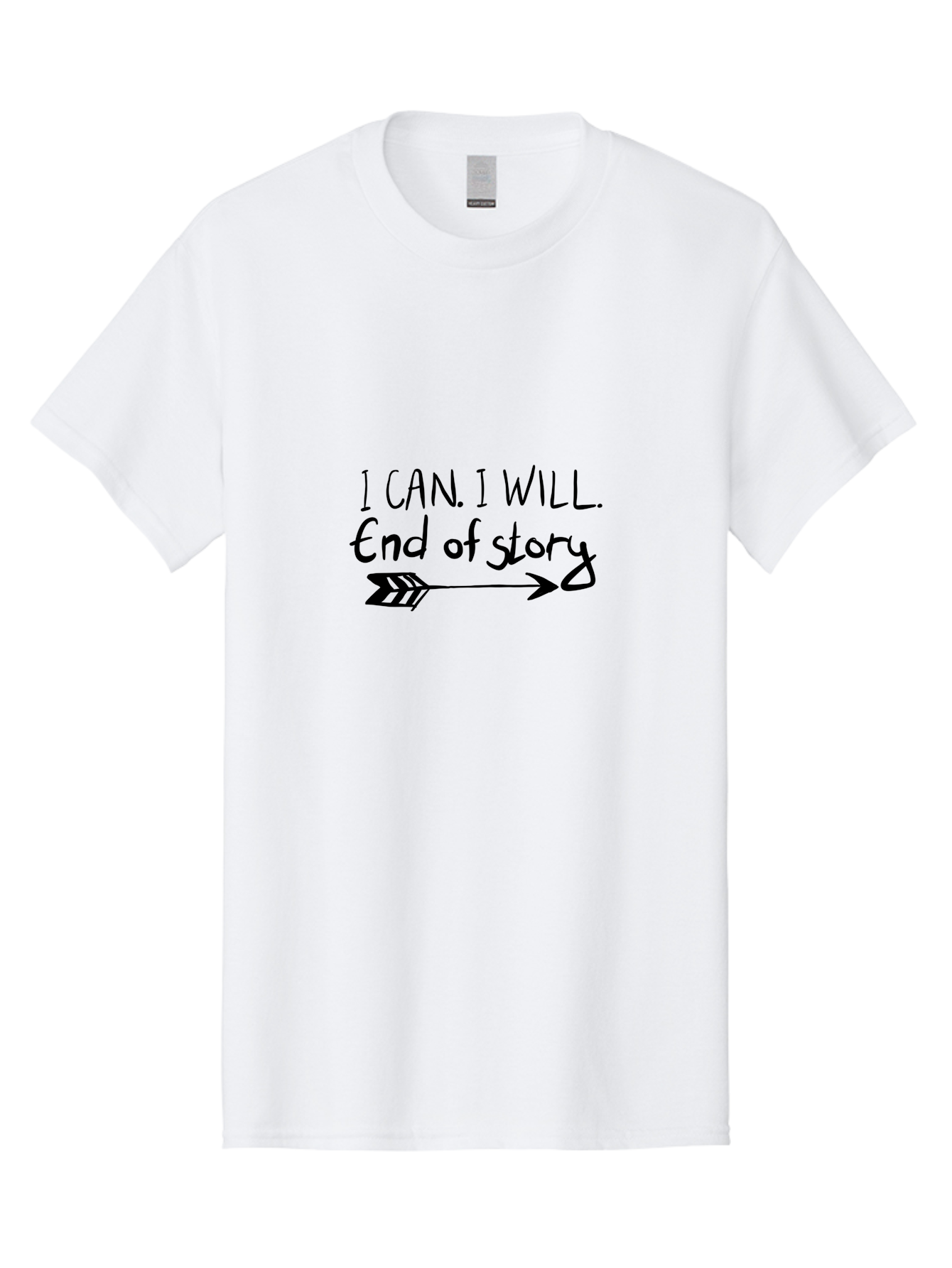 I-Can-I-Will-End-Of-Story Men'S Graphic Tee, 100% Cotton, Comfortable Casual Summer Wear, Machine Washable, Motivational Quote, Inspiring Words, Positive Affirmation, Determination, Success, Perseverance, Empowerment, Confidence, - Aaa059 5