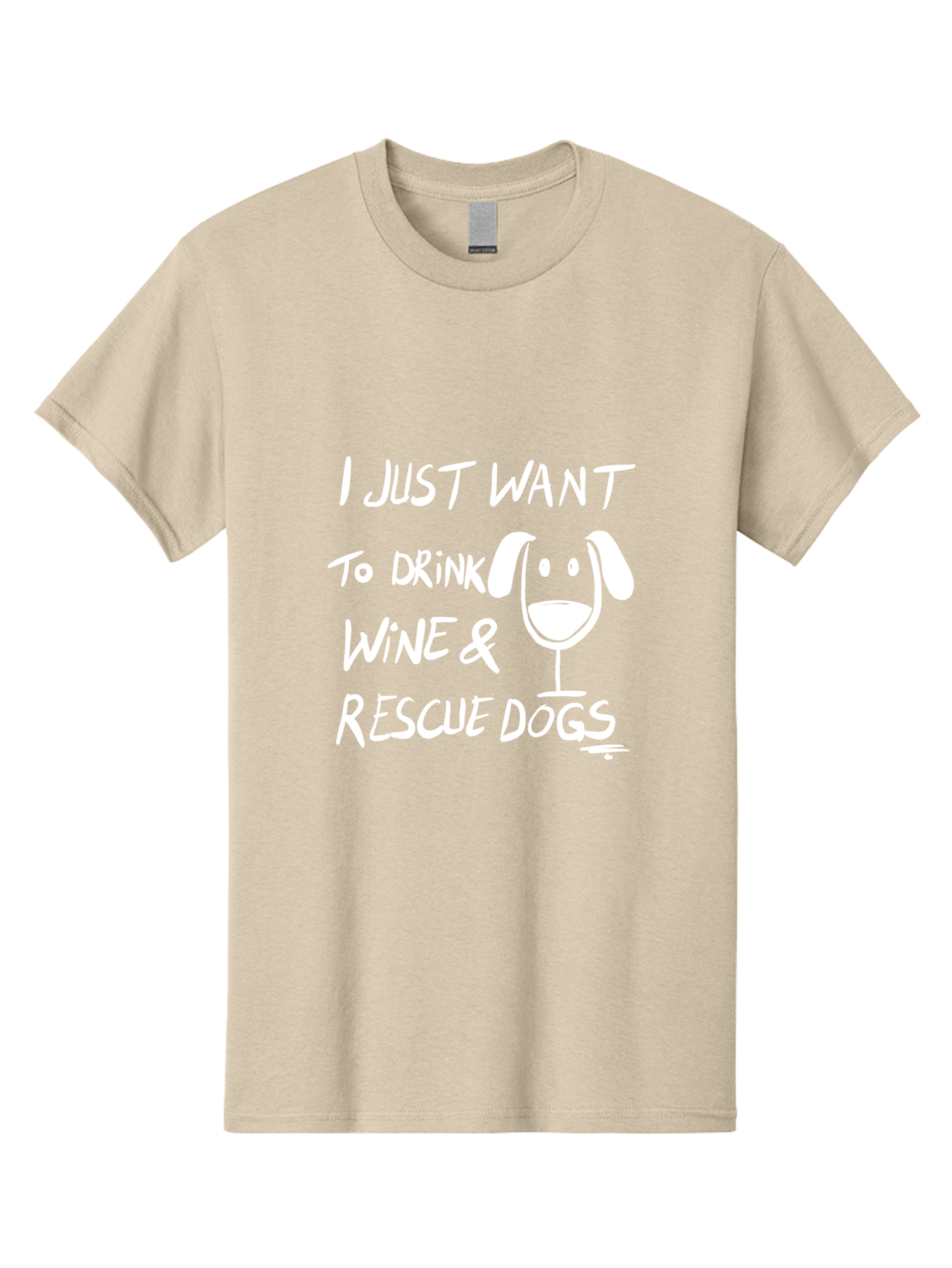 I-Just-Want-To-Drink-Wine-Rescue-Dogs Men'S Graphic Tee, 100% Cotton, Comfortable Casual Summer Wear, Machine Washable, Wine Glass Dog, Drink Wine, Rescue Dogs, Dog Lover, Wine Lover, Pet Rescue, Animal Shelter, Charity Support, Funny Quote - Aaa065 21