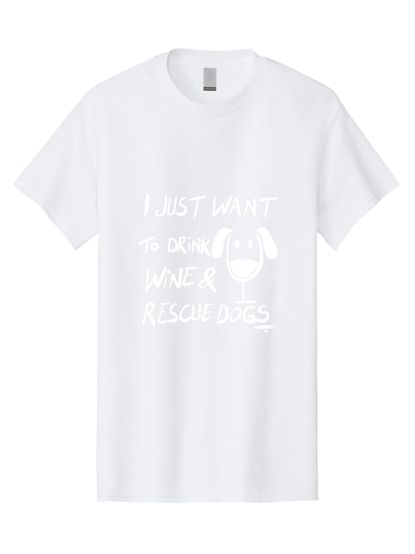I-Just-Want-To-Drink-Wine-Rescue-Dogs Men'S Graphic Tee, 100% Cotton, Comfortable Casual Summer Wear, Machine Washable, Wine Glass Dog, Drink Wine, Rescue Dogs, Dog Lover, Wine Lover, Pet Rescue, Animal Shelter, Charity Support, Funny Quote - Aaa065 11