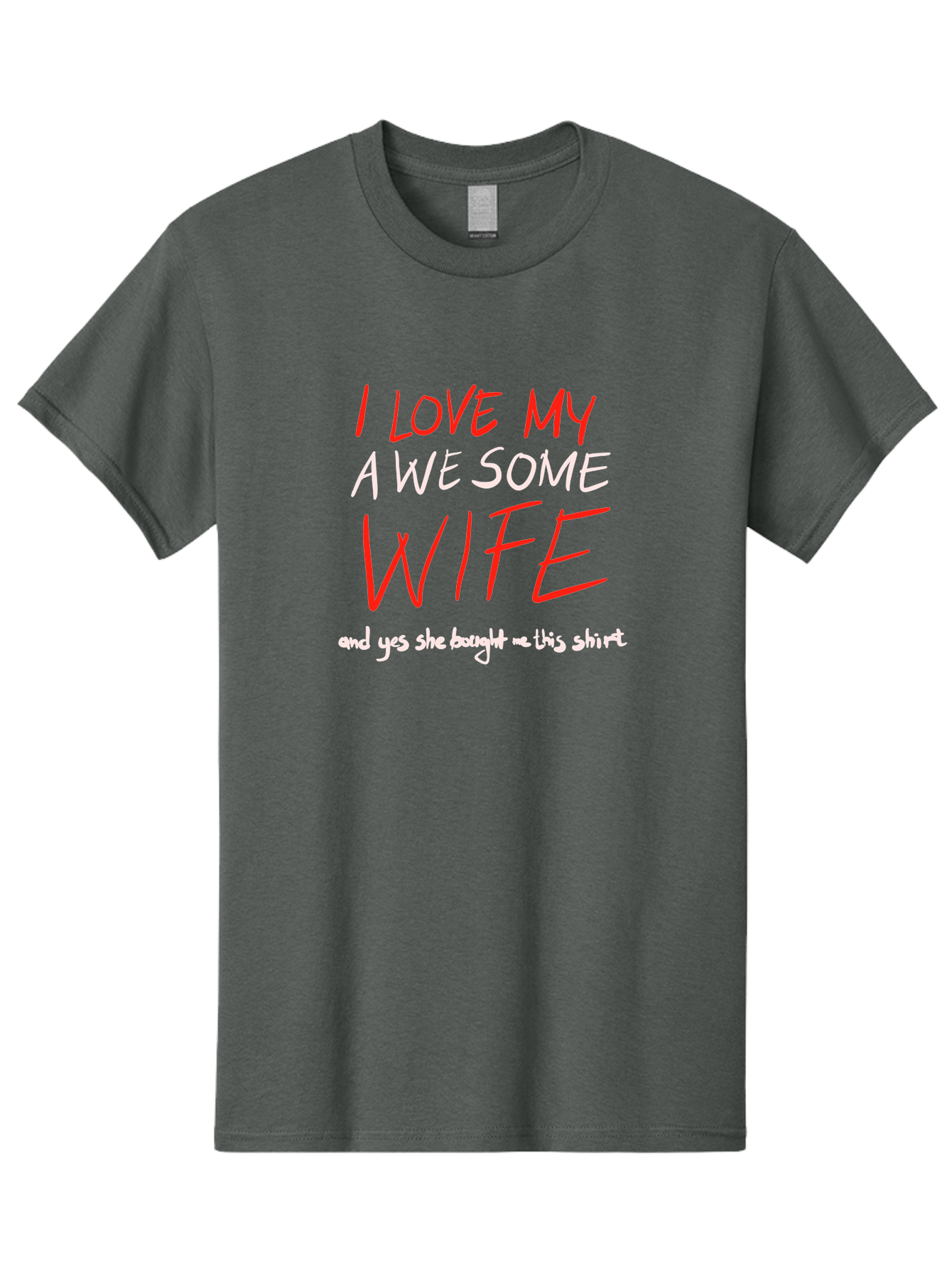 I-Love-My-A-We-Some-Wife Men'S Graphic Tee, 100% Cotton, Comfortable Casual Summer Wear, Machine Washable, Love My Wife, Funny Quote, Husband And Wife, Romantic Quote, Couples Gift, Relationship Humor, Punny Text, Witty Saying, - Aaa068 27
