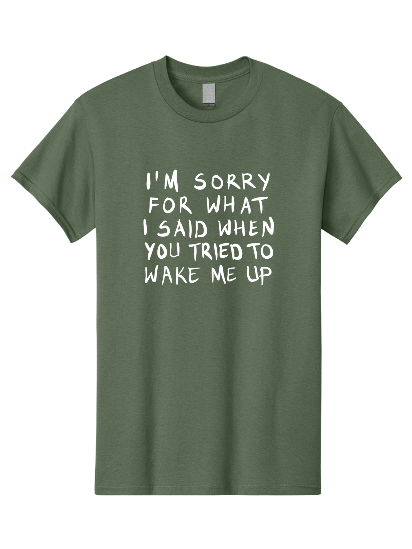 I-M-Sorry-For-What-I-Said-When-You-Tried-To-Wake-Me-Up Men'S Graphic Tee, 100% Cotton, Comfortable Casual Summer Wear, Machine Washable, Apology Message, Funny Quotes, Morning Humor, Wake Up Humor, Grumpy Morning, Sarcastic Apology, - Aaa074 7