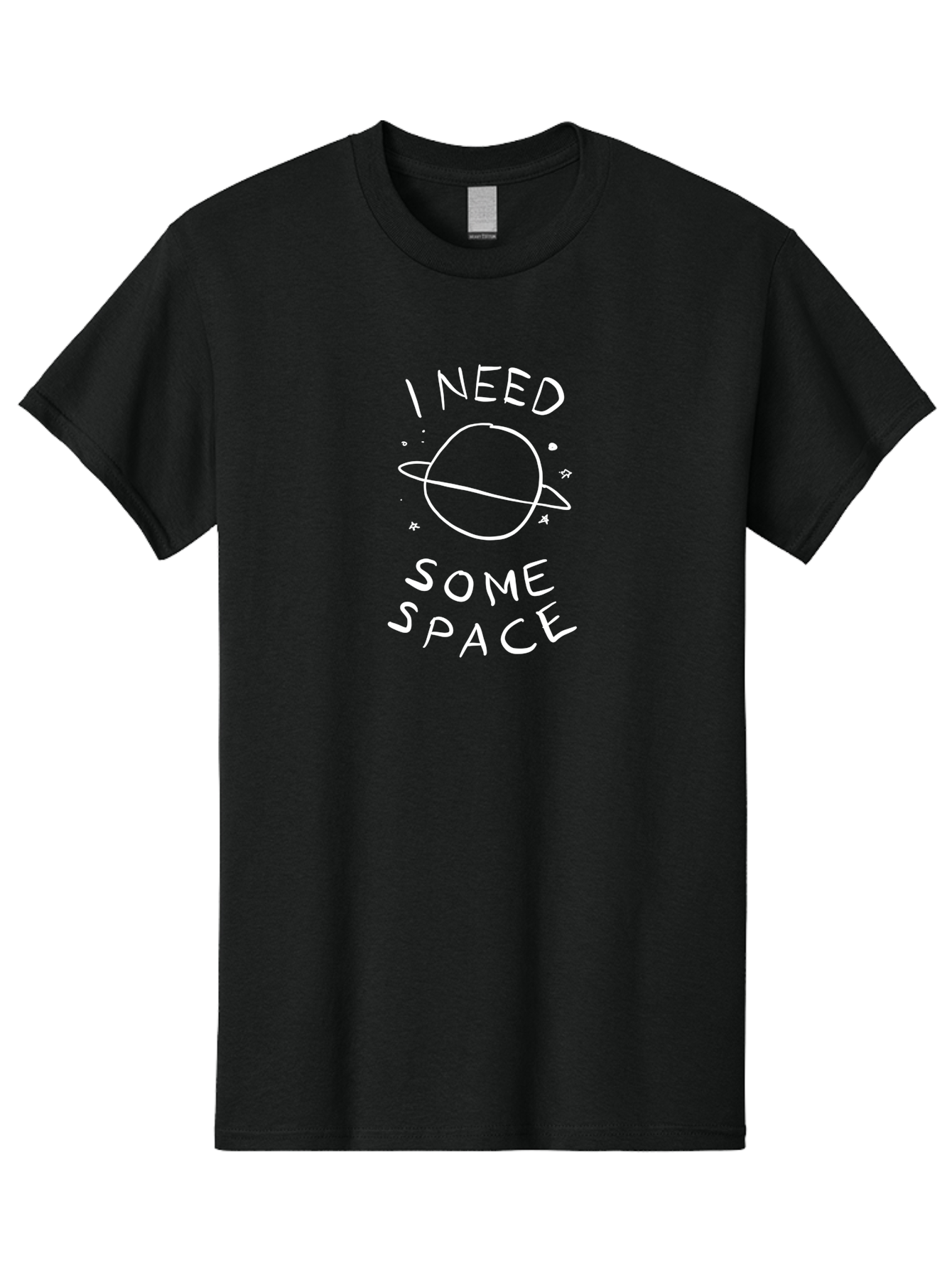 I-Need-Some-Space Men'S Graphic Tee, 100% Cotton, Comfortable Casual Summer Wear, Machine Washable, Saturn, Planet, Hand-Drawn Illustration, Quirky Design, Humorous Quote, Minimalistic Art, Simplicity, Celestial Body, Ringed Planet, - Aaa075 11