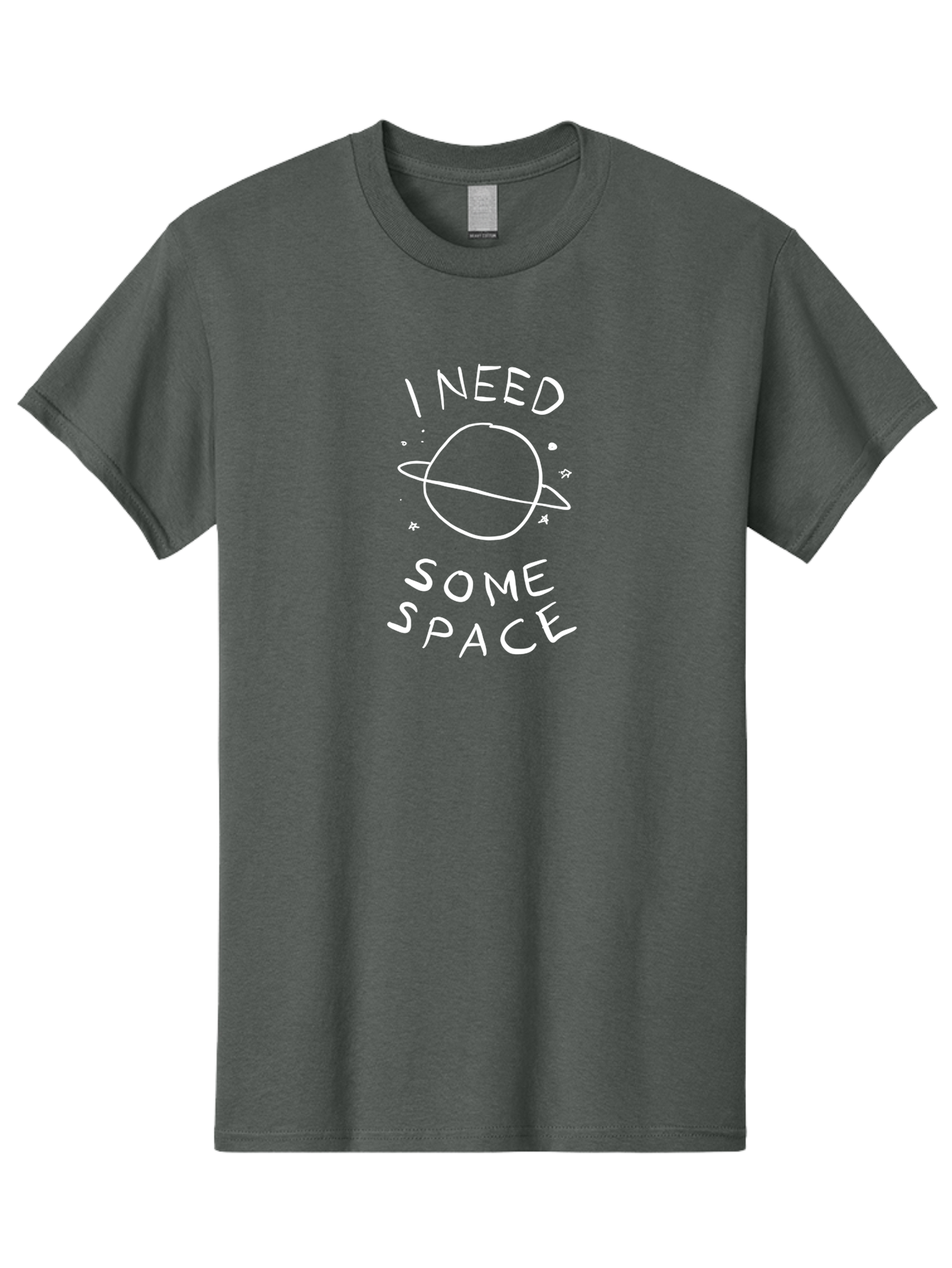 I-Need-Some-Space Men'S Graphic Tee, 100% Cotton, Comfortable Casual Summer Wear, Machine Washable, Saturn, Planet, Hand-Drawn Illustration, Quirky Design, Humorous Quote, Minimalistic Art, Simplicity, Celestial Body, Ringed Planet, - Aaa075 21