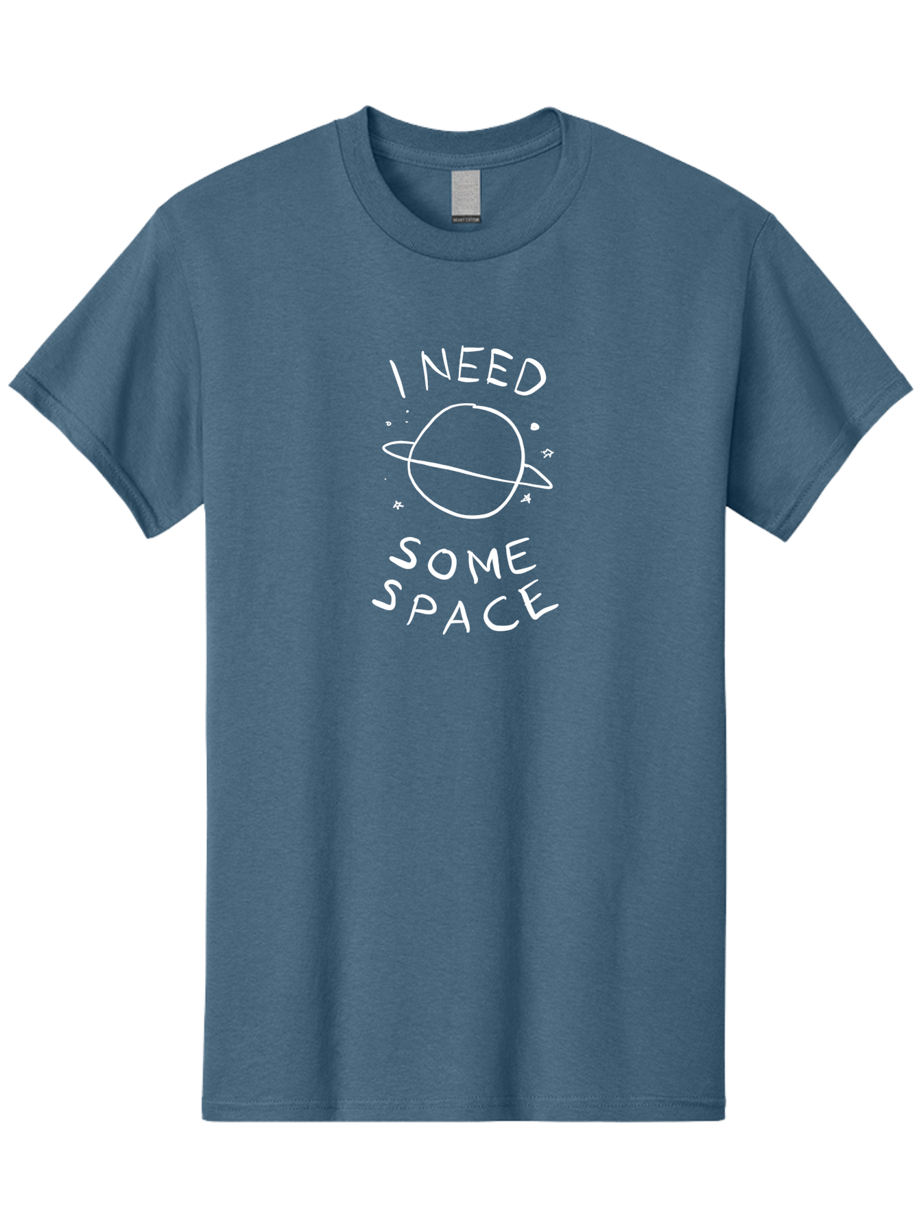 I-Need-Some-Space Men'S Graphic Tee, 100% Cotton, Comfortable Casual Summer Wear, Machine Washable, Saturn, Planet, Hand-Drawn Illustration, Quirky Design, Humorous Quote, Minimalistic Art, Simplicity, Celestial Body, Ringed Planet, - Aaa075 27