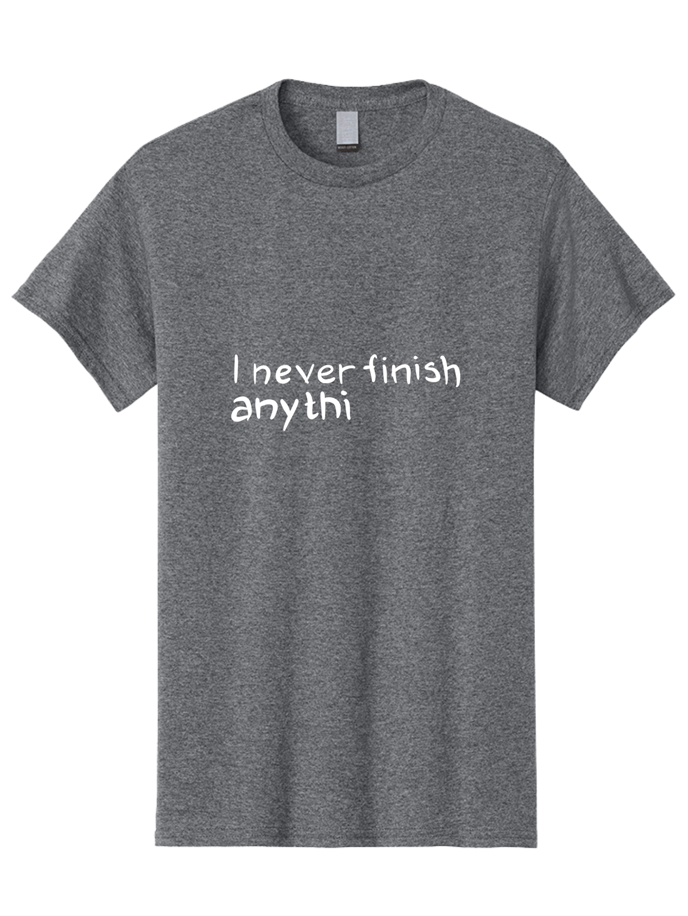 I-Never-Finish-Anythi Men'S Graphic Tee, 100% Cotton, Comfortable Casual Summer Wear, Machine Washable, Humorous Quote, Witty Phrase, Playful Typography, Funny Saying, Relatable Humor, Satirical Message, I Never Finish Anythi - Aaa076 19