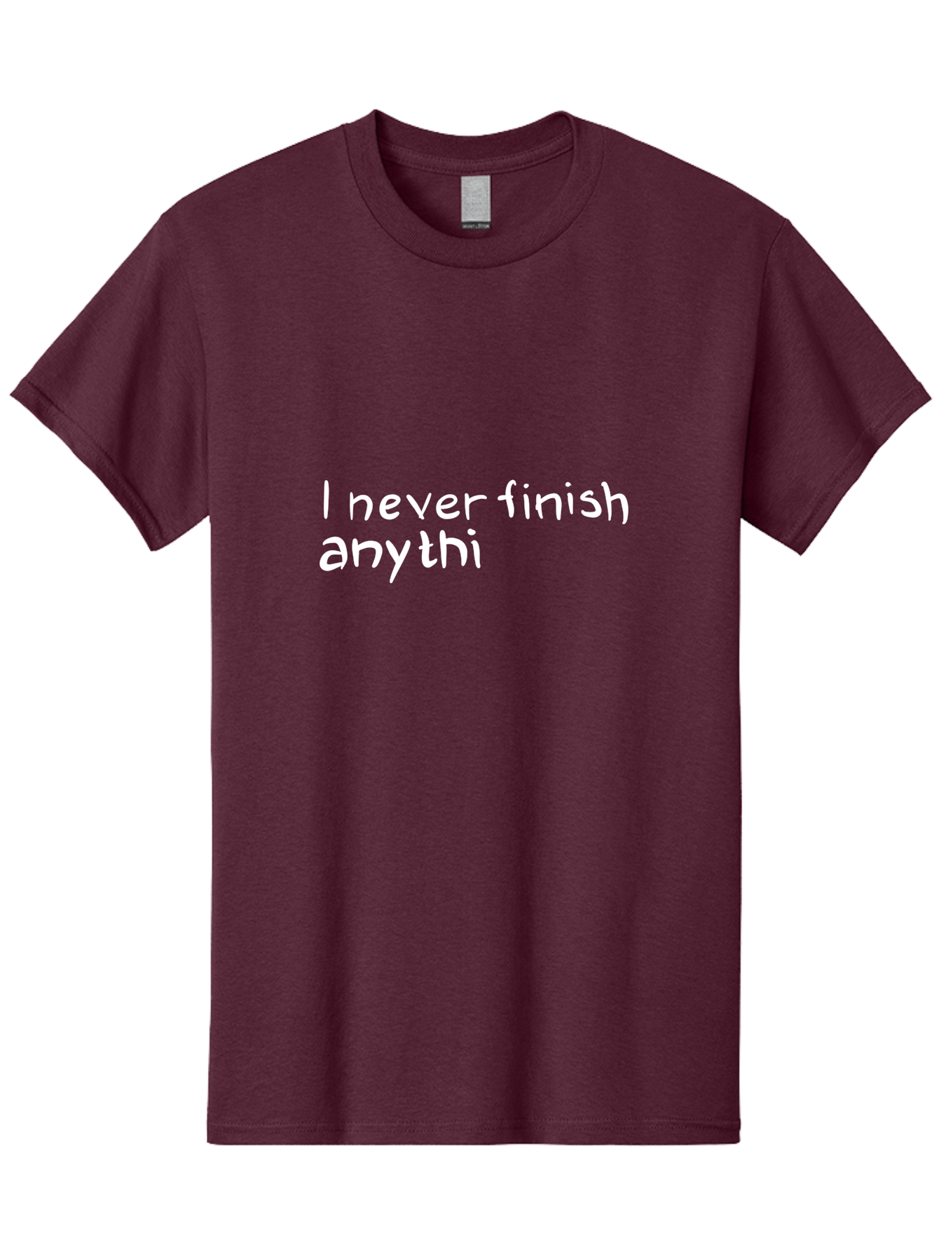 I-Never-Finish-Anythi Men'S Graphic Tee, 100% Cotton, Comfortable Casual Summer Wear, Machine Washable, Humorous Quote, Witty Phrase, Playful Typography, Funny Saying, Relatable Humor, Satirical Message, I Never Finish Anythi - Aaa076 23