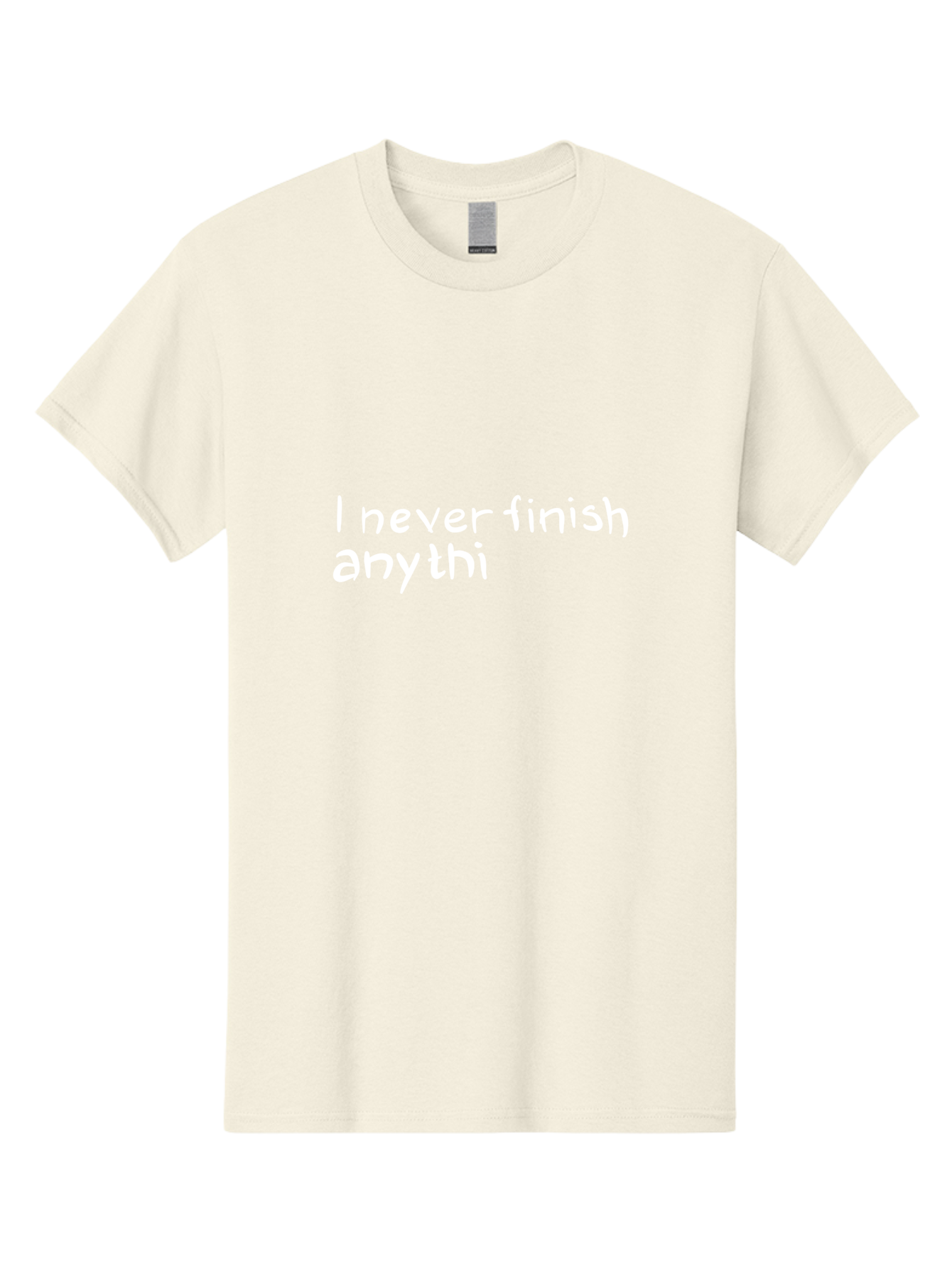 I-Never-Finish-Anythi Men'S Graphic Tee, 100% Cotton, Comfortable Casual Summer Wear, Machine Washable, Humorous Quote, Witty Phrase, Playful Typography, Funny Saying, Relatable Humor, Satirical Message, I Never Finish Anythi - Aaa076 25