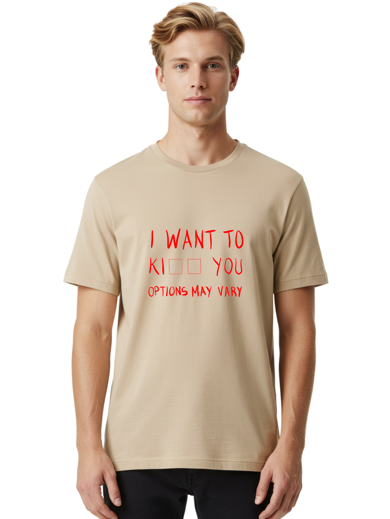 I-Want-To-Kill-You Men'S Graphic Tee, 100% Cotton, Comfortable Casual Summer Wear, Machine Washable, Humorous Graphic, Funny Sayings, Quirky Phrases, Sarcastic Humor, Ironic Expression, Playful Violence, Options May Vary, Meme Inspiration, - Aaa079 30