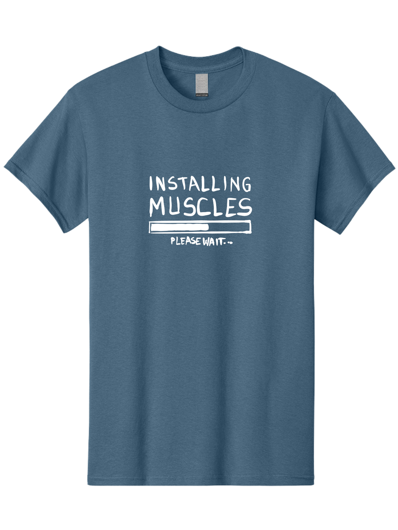 Installing-Muscles Men'S Graphic Tee, 100% Cotton, Comfortable Casual Summer Wear, Machine Washable, Installing Muscles, Gym Humor, Fitness Motivation, Progress Bar, Workout Joke, Please Wait, Fitness Quote - Aaa081 25