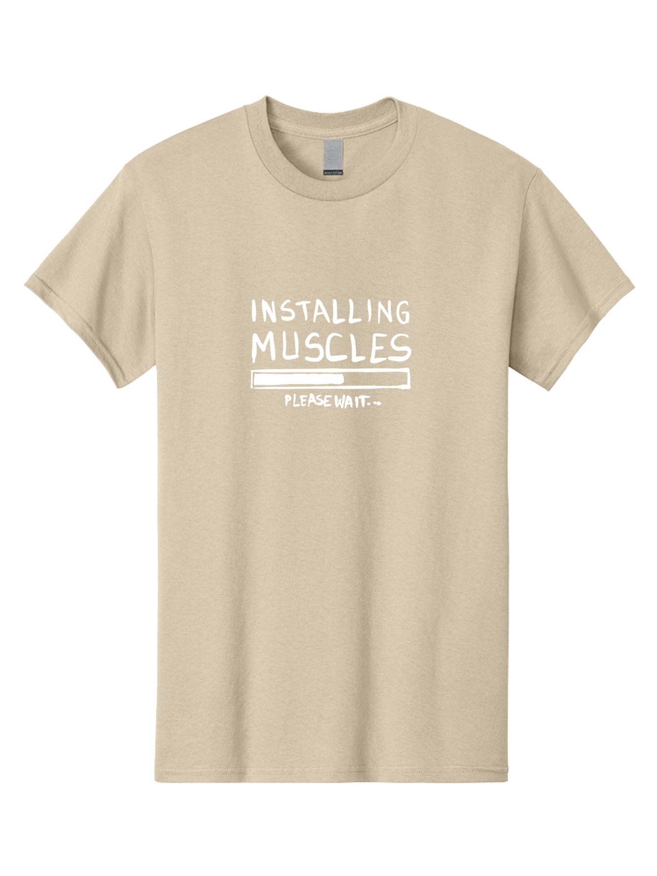 Installing-Muscles Men'S Graphic Tee, 100% Cotton, Comfortable Casual Summer Wear, Machine Washable, Installing Muscles, Gym Humor, Fitness Motivation, Progress Bar, Workout Joke, Please Wait, Fitness Quote - Aaa081 29