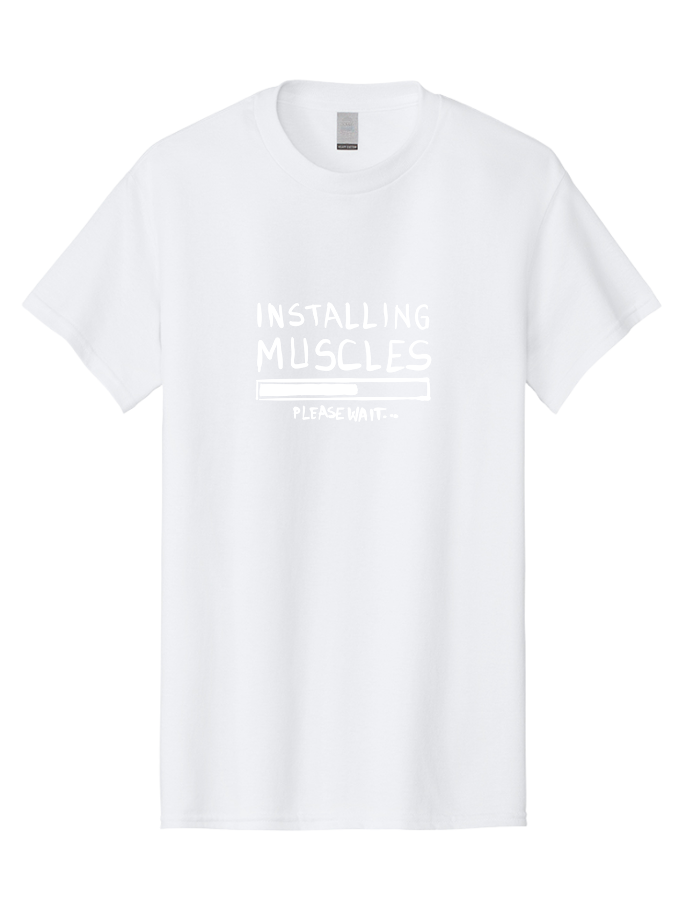 Installing-Muscles Men'S Graphic Tee, 100% Cotton, Comfortable Casual Summer Wear, Machine Washable, Installing Muscles, Gym Humor, Fitness Motivation, Progress Bar, Workout Joke, Please Wait, Fitness Quote - Aaa081 7