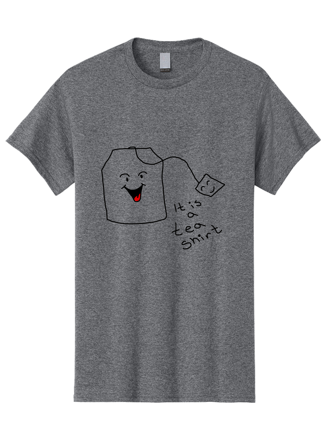 It-Is-Tea-Shirt Men'S Graphic Tee, 100% Cotton, Comfortable Casual Summer Wear, Machine Washable, Funny Pun, Cartoon Character, Tea Cup, Smiling Face, Tea Bag, Playful Joke, Wordplay, Humorous Image, Cute Design, Simple Drawing, Comical Art - Aaa082 1