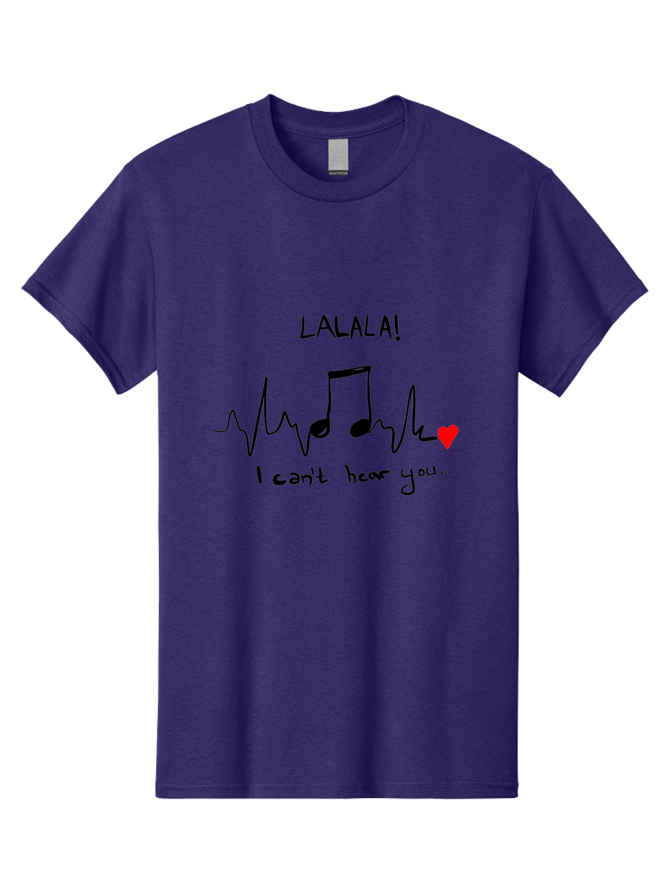 Lalala Men'S Graphic Tee, 100% Cotton, Comfortable Casual Summer Wear, Machine Washable, Musical Notes, Heartbeat Rhythm, Love Symbol, Melody, Harmony, Music Art, Quirky Design - Aaa085 25