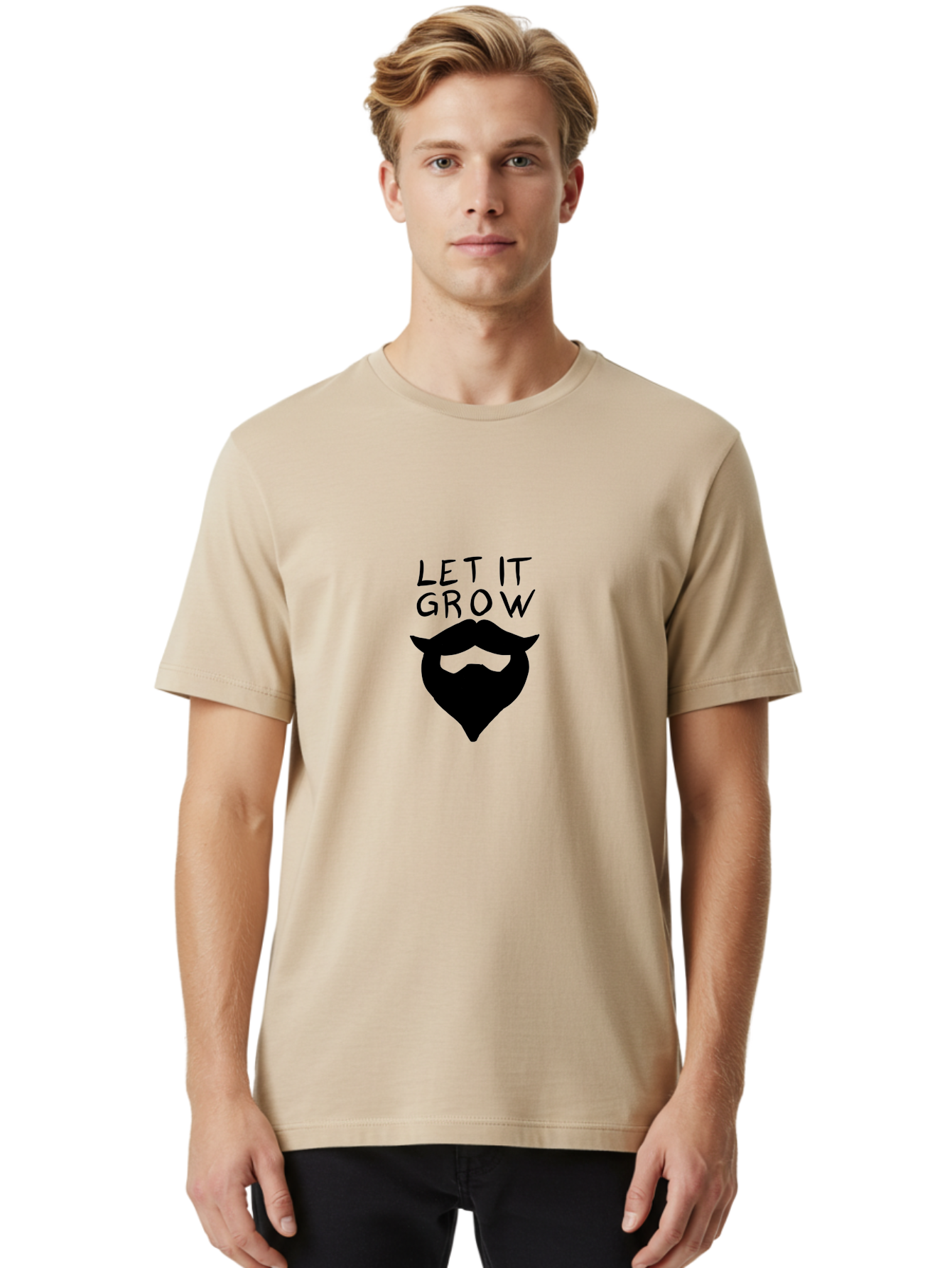 Let-It-Grow Men'S Graphic Tee, 100% Cotton, Comfortable Casual Summer Wear, Machine Washable, Beard Care, Facial Hair, Grooming, Let It Grow, Beard Growth, Hipster Style, Beard Maintenance, Beard Products - Aaa086 18