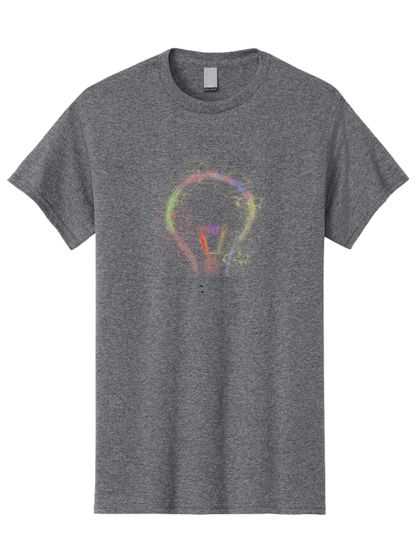 Light-Bulb-Sketch Men'S Graphic Tee, 100% Cotton, Comfortable Casual Summer Wear, Machine Washable, Light Bulb, Hand-Drawn Image, Creative Ideas, Innovative Concepts, Inspirational Symbol, Brainstorming, Problem-Solving - Aaa087 21