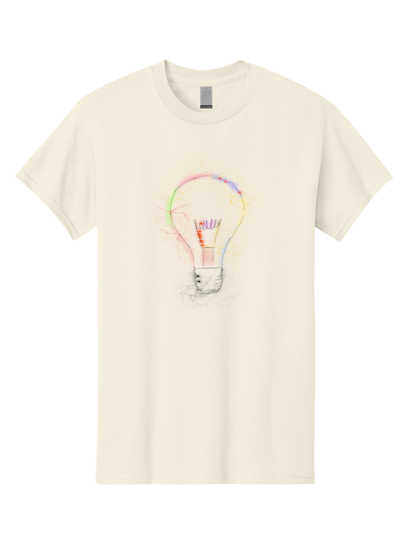 Light-Bulb-Sketch Men'S Graphic Tee, 100% Cotton, Comfortable Casual Summer Wear, Machine Washable, Light Bulb, Hand-Drawn Image, Creative Ideas, Innovative Concepts, Inspirational Symbol, Brainstorming, Problem-Solving - Aaa087 27