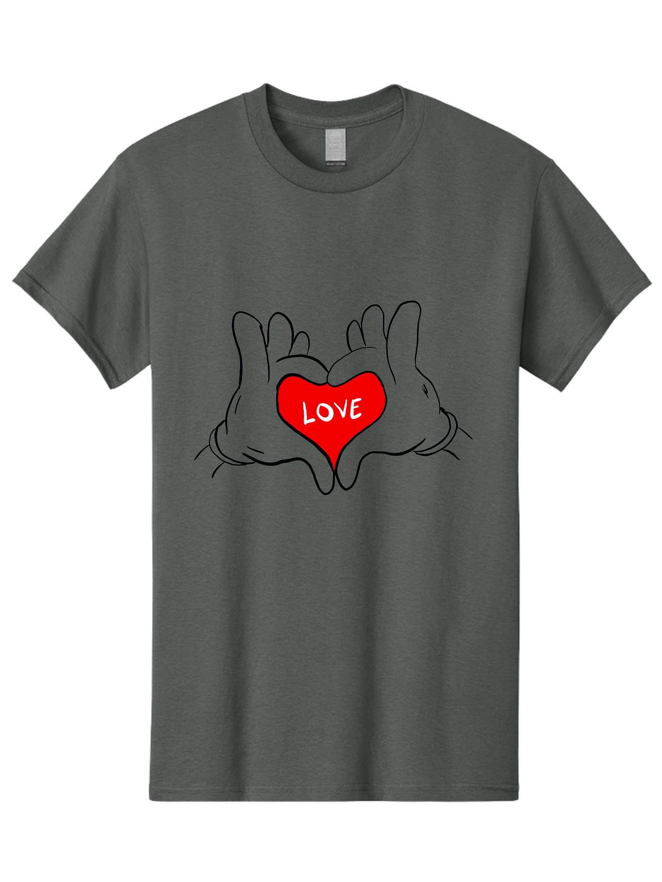 Love-Heart-Hands Men'S Graphic Tee, 100% Cotton, Comfortable Casual Summer Wear, Machine Washable, Hand Holding Heart, Symbol Of Love, Heart Shape, Love Message, Red Heart, Hands Together, Love Gesture, Heartwarming Symbol - Aaa091 3