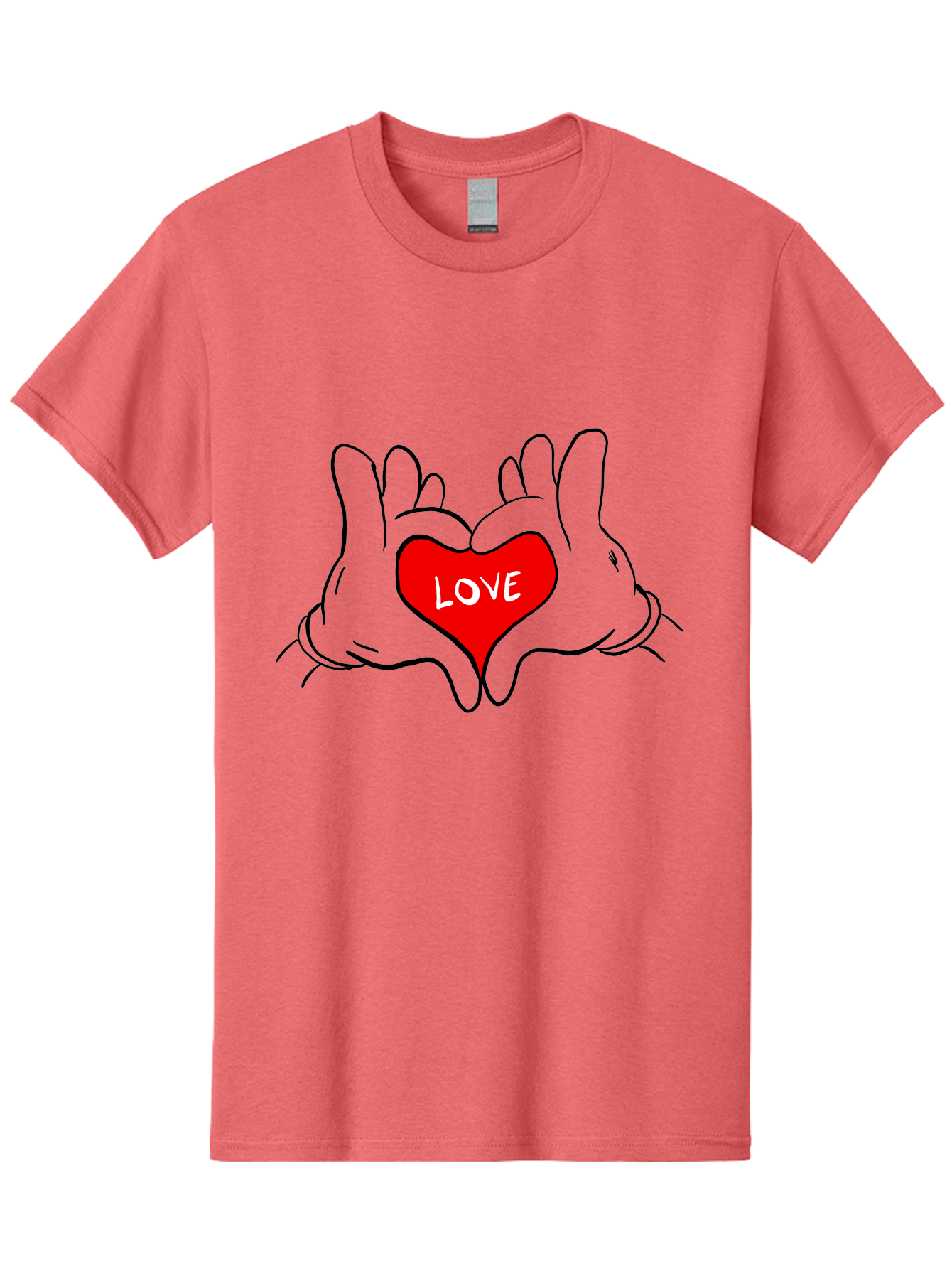 Love-Heart-Hands Men'S Graphic Tee, 100% Cotton, Comfortable Casual Summer Wear, Machine Washable, Hand Holding Heart, Symbol Of Love, Heart Shape, Love Message, Red Heart, Hands Together, Love Gesture, Heartwarming Symbol - Aaa091 23