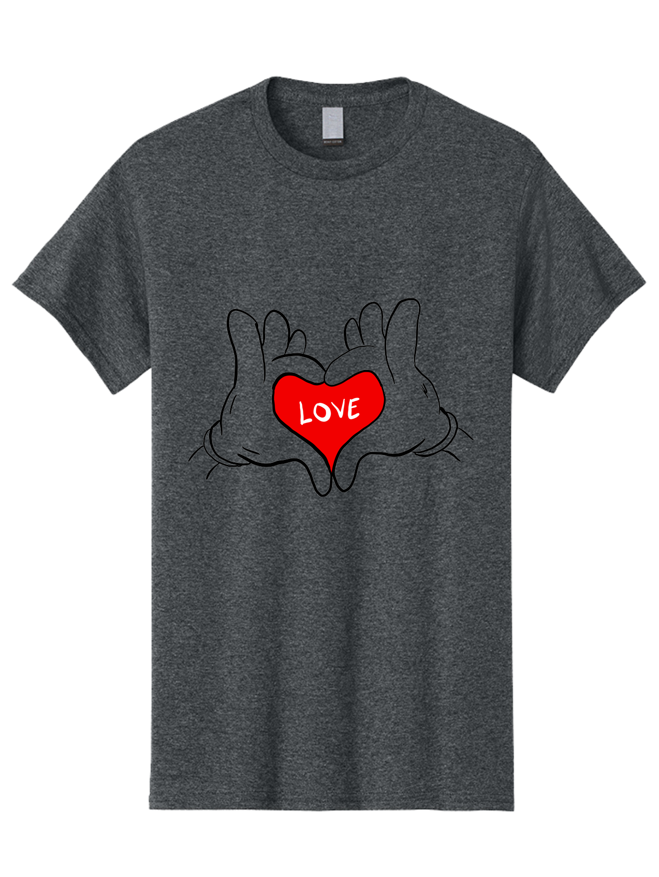 Love-Heart-Hands Men'S Graphic Tee, 100% Cotton, Comfortable Casual Summer Wear, Machine Washable, Hand Holding Heart, Symbol Of Love, Heart Shape, Love Message, Red Heart, Hands Together, Love Gesture, Heartwarming Symbol - Aaa091 19