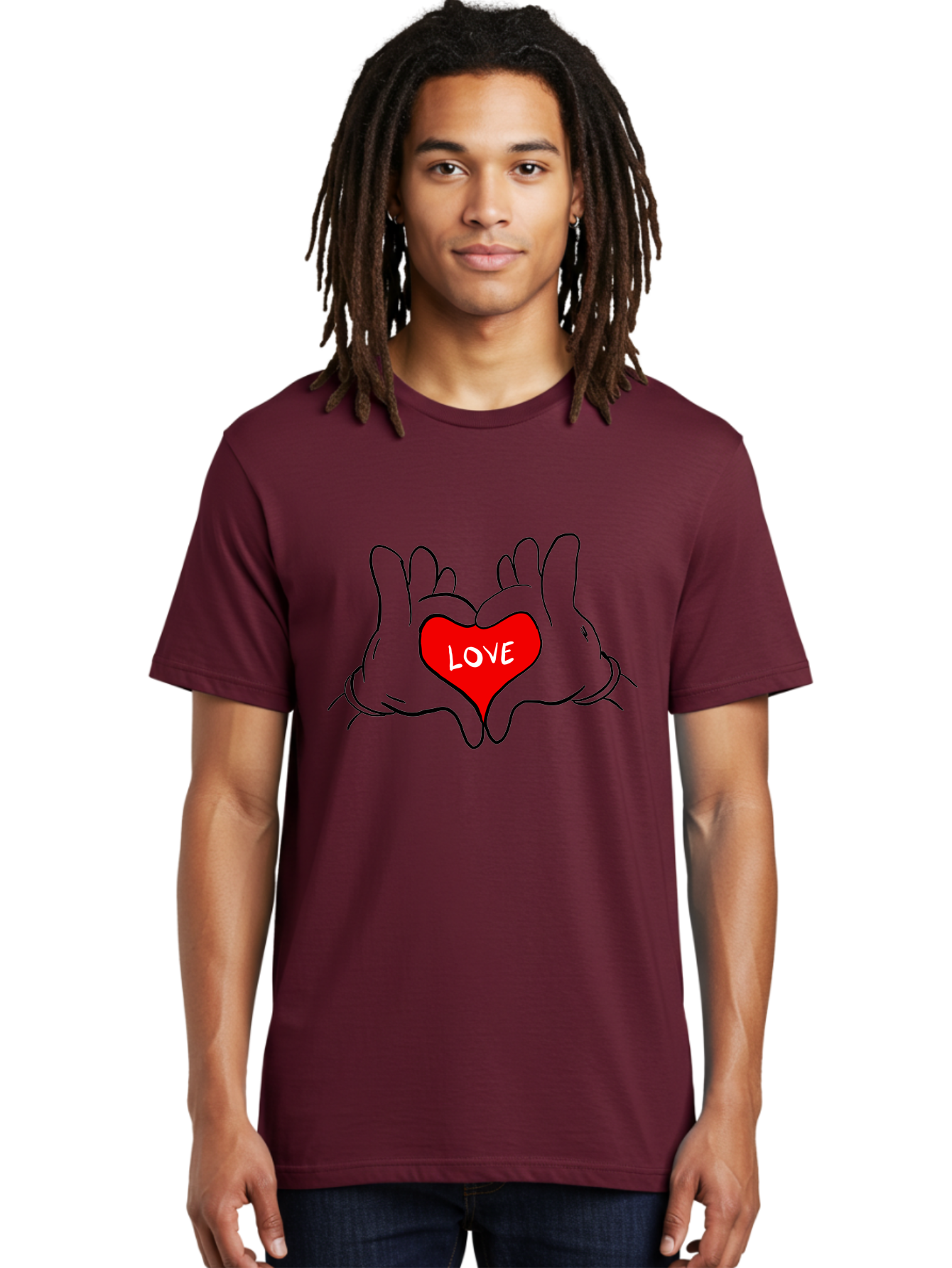 Love-Heart-Hands Men'S Graphic Tee, 100% Cotton, Comfortable Casual Summer Wear, Machine Washable, Hand Holding Heart, Symbol Of Love, Heart Shape, Love Message, Red Heart, Hands Together, Love Gesture, Heartwarming Symbol - Aaa091 10