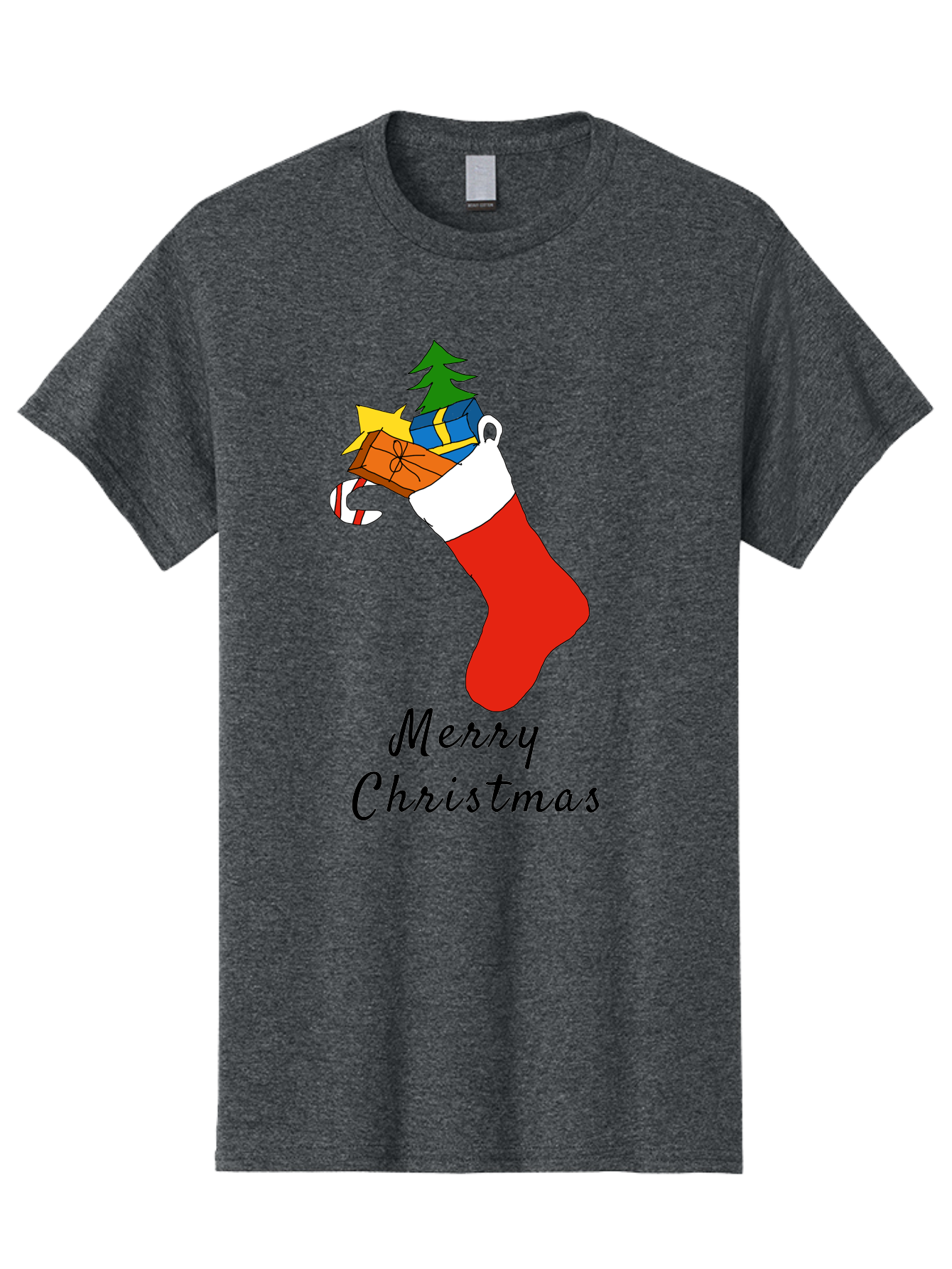Merry-Christmas-1 Men'S Graphic Tee, 100% Cotton, Comfortable Casual Summer Wear, Machine Washable, Christmas Stocking, Holiday Gifts, Festive Decorations, Christmas Tree, Wrapped Presents, Candy Cane, Merry Christmas Greeting, - Aaa096 23