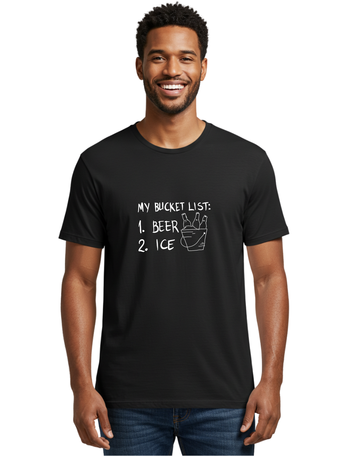 My-Bucket-List Men'S Graphic Tee, 100% Cotton, Comfortable Casual Summer Wear, Machine Washable, Bucket List, Beer And Ice, Funny List, Humorous Quote, Beer Bucket, Ice Cold Beer, Simple Wishes, Funny Quote, Beer Lover - Aaa098 12