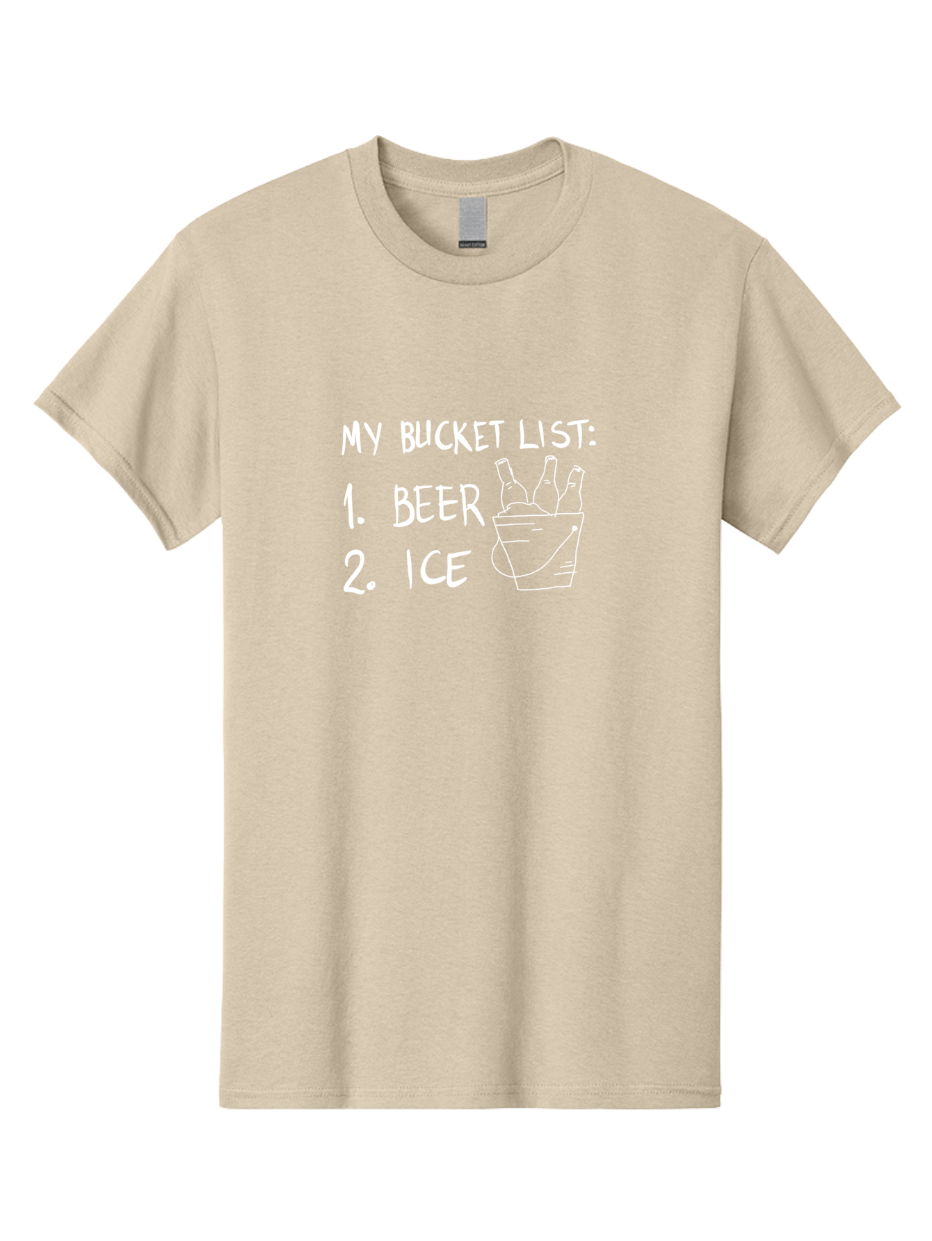 My-Bucket-List Men'S Graphic Tee, 100% Cotton, Comfortable Casual Summer Wear, Machine Washable, Bucket List, Beer And Ice, Funny List, Humorous Quote, Beer Bucket, Ice Cold Beer, Simple Wishes, Funny Quote, Beer Lover - Aaa098 1