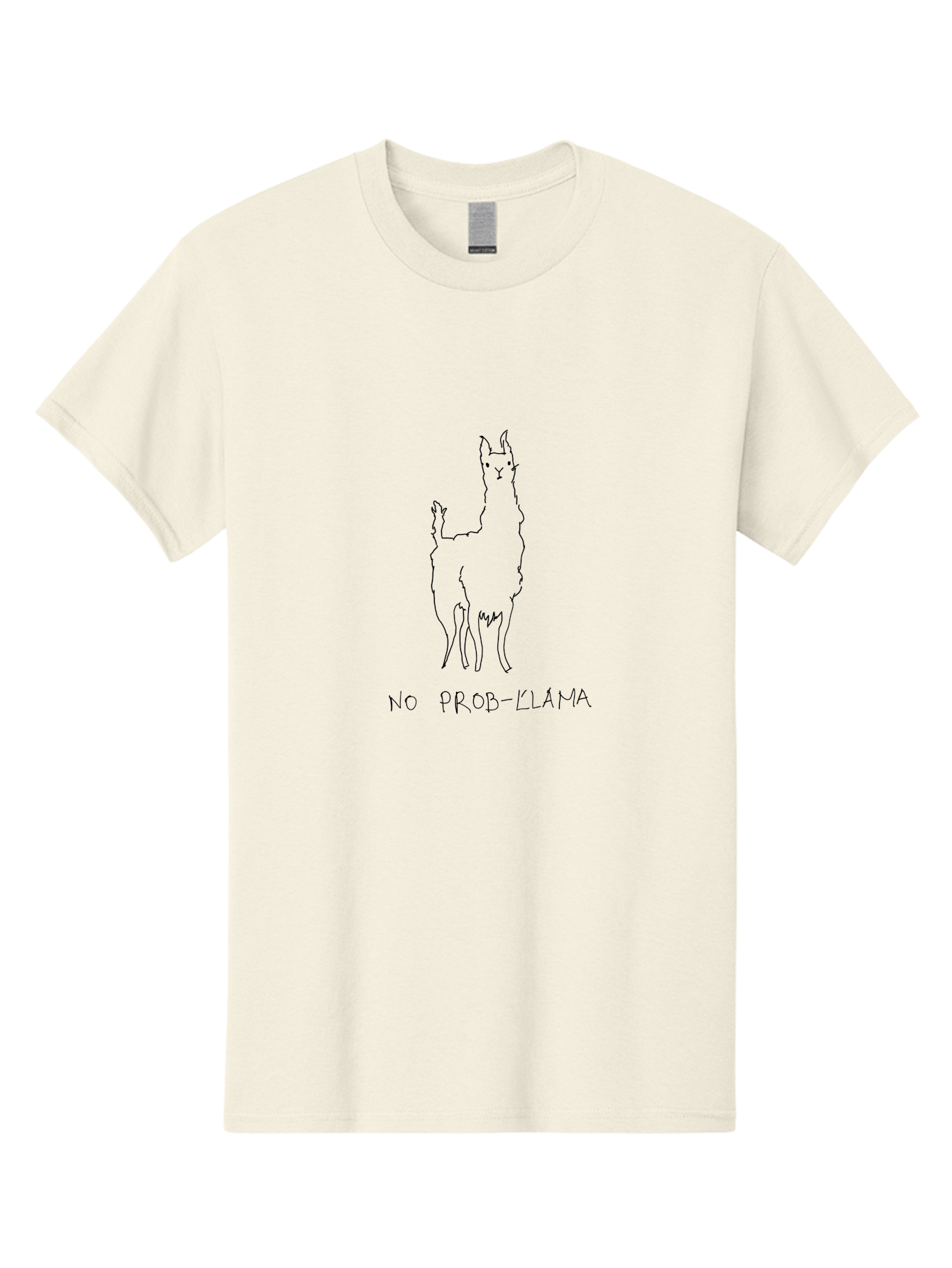 No-Prob-Llama Men'S Graphic Tee, 100% Cotton, Comfortable Casual Summer Wear, Machine Washable, Funny Llama, Simple Illustration, Cute Animal, Punny Phrase, Humorous Design, Quirky Art, Playful Joke, Llama Graphics - Aaa099 25