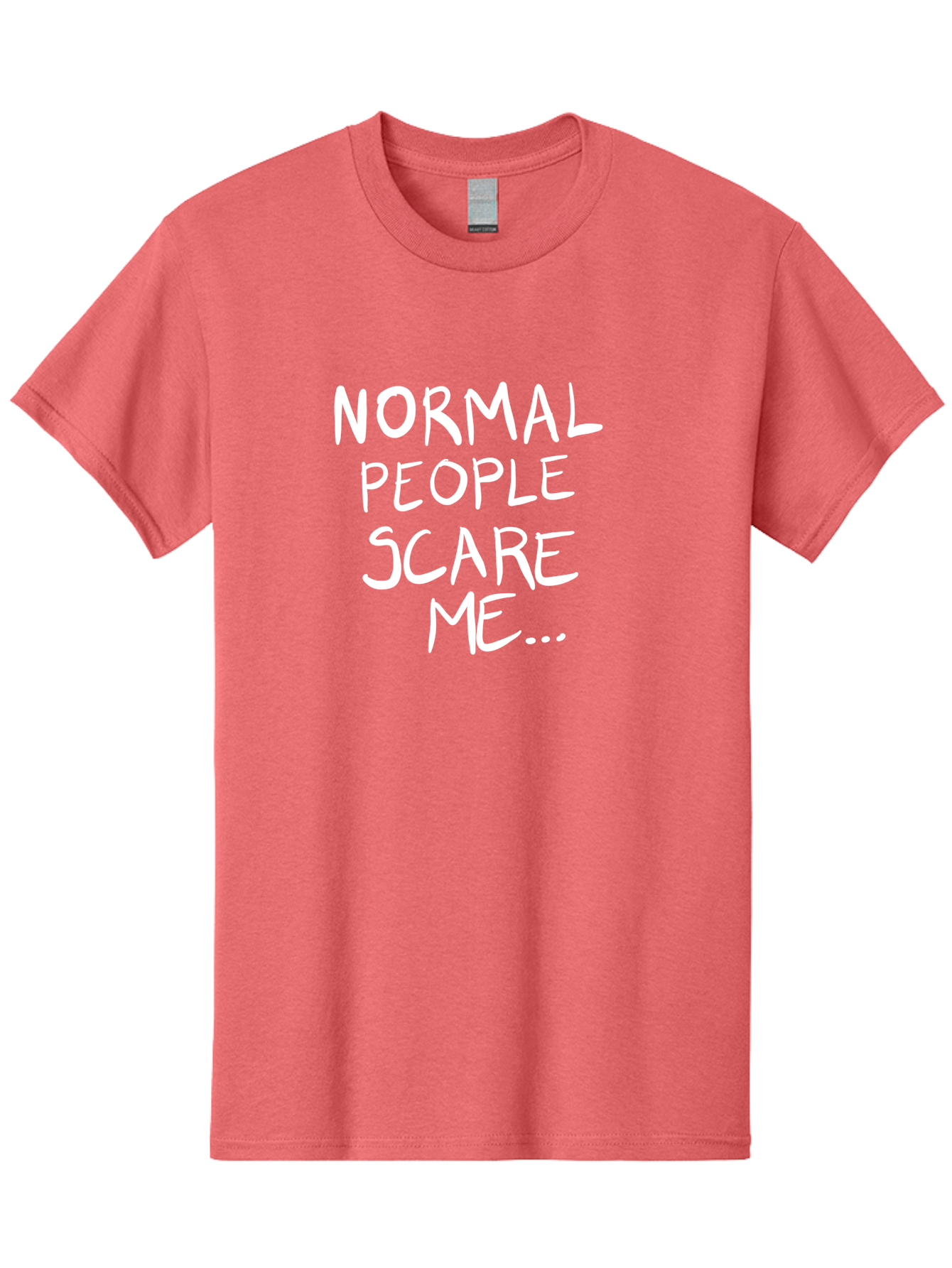Normal-People-Scare-Me Men'S Graphic Tee, 100% Cotton, Comfortable Casual Summer Wear, Machine Washable, Normal People Scare Me, Inspirational Quotes, Funny Sayings, Quirky Humor, Handwritten Text, Bold Statements, Sarcastic Expression - Aaa102 1