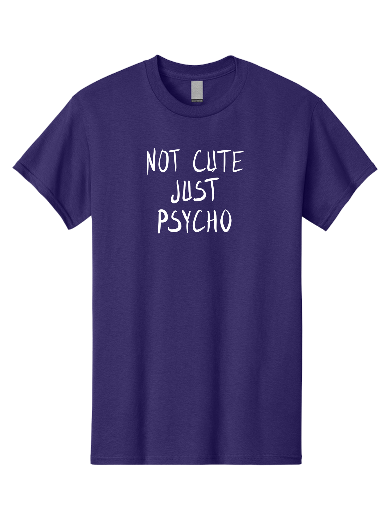 Not-Cute-Just-Psycho Men'S Graphic Tee, 100% Cotton, Comfortable Casual Summer Wear, Machine Washable, Funny Quotes, Sarcastic Humor, Quirky Phrases, Humoristic Sayings, Psycho, Cute, Witty Remarks, Bold Statements - Aaa103 13