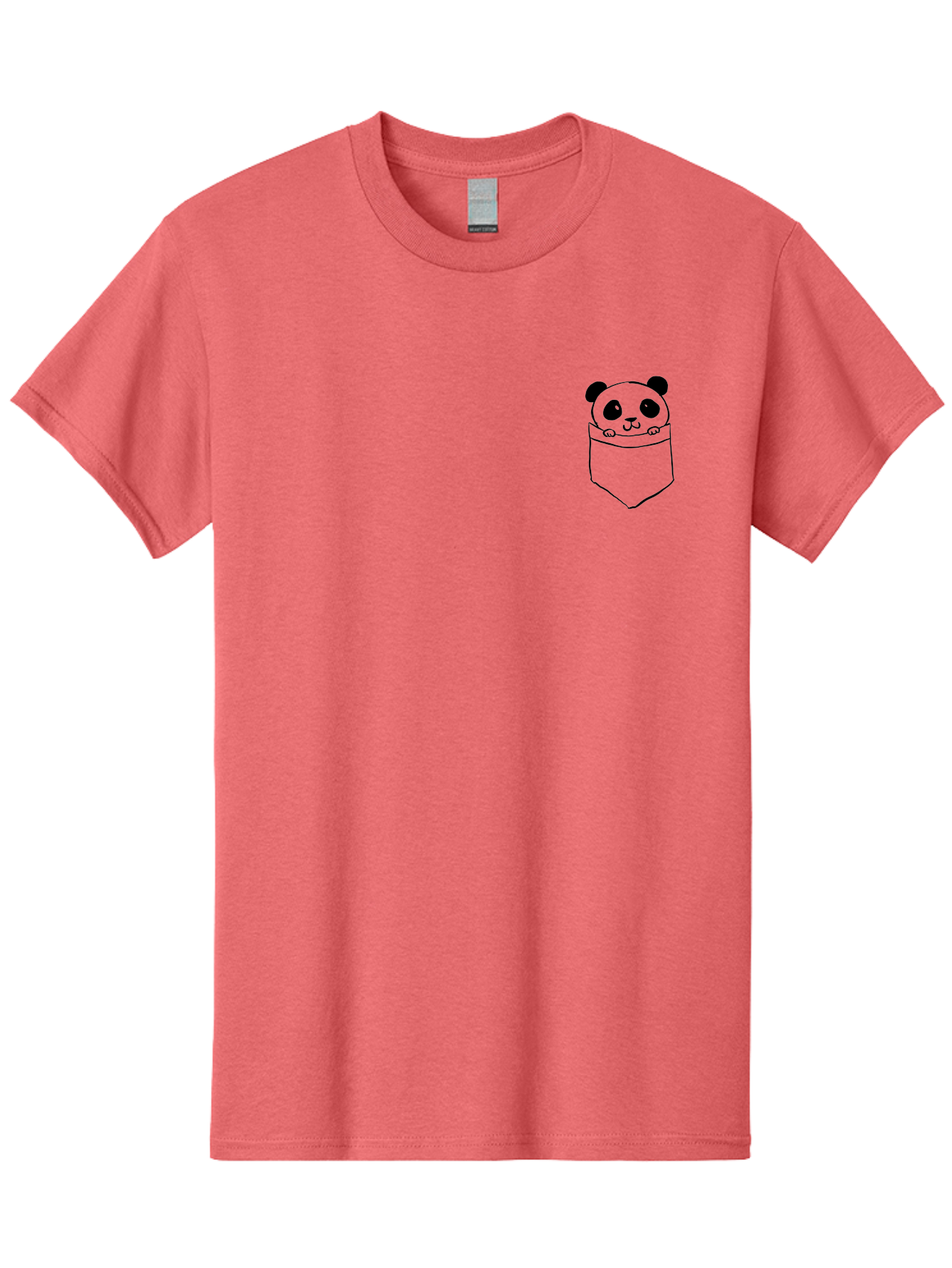 Panda-In-Pocket Men'S Graphic Tee, 100% Cotton, Comfortable Casual Summer Wear, Machine Washable, Cartoon Panda, Kawaii Animal, Pocket Friend, Cute Design, Minimalist Art, Adorable Character, Simple Illustration, Black Outline, Panda Bear - Aaa108 13