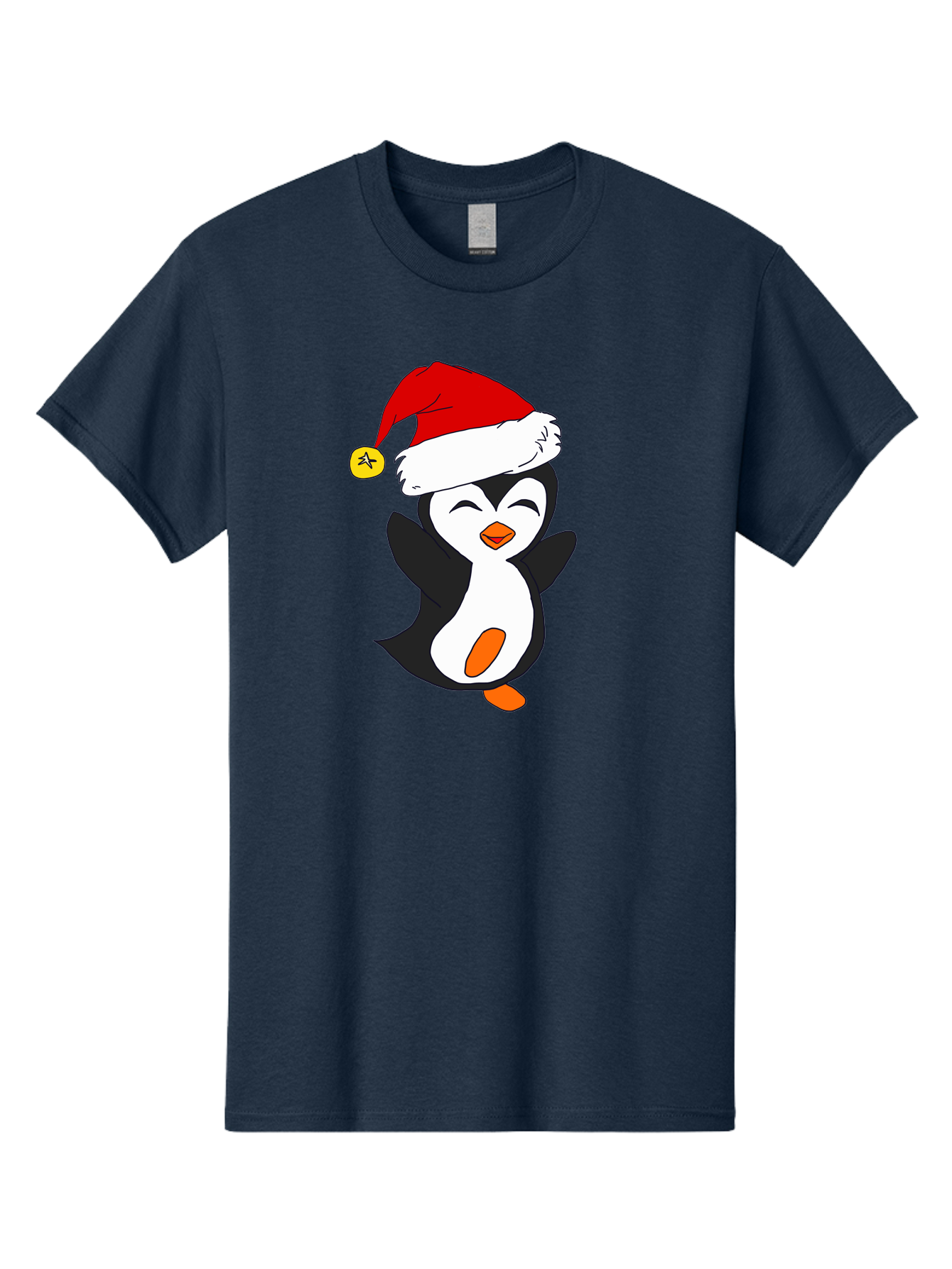 Penguin-With-Santa-Hat Men'S Graphic Tee, 100% Cotton, Comfortable Casual Summer Wear, Machine Washable, Cartoon Penguin, Santa Hat, Christmas Character, Festive Holiday, Cartoon Illustration, Winter Wonderland, Cute Animal, - Aaa110 21