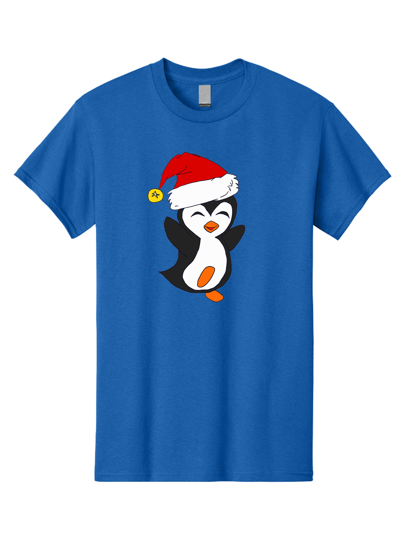 Penguin-With-Santa-Hat Men'S Graphic Tee, 100% Cotton, Comfortable Casual Summer Wear, Machine Washable, Cartoon Penguin, Santa Hat, Christmas Character, Festive Holiday, Cartoon Illustration, Winter Wonderland, Cute Animal, - Aaa110 9