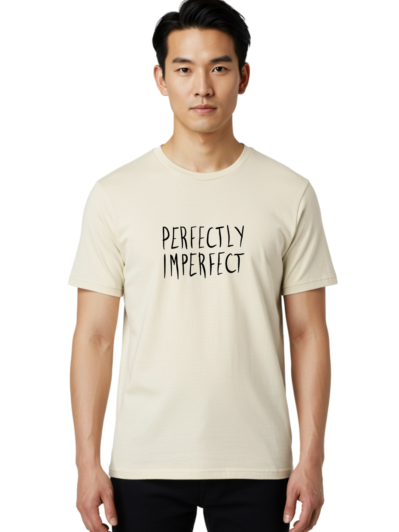 Perfectly-Imperfect Men'S Graphic Tee, 100% Cotton, Comfortable Casual Summer Wear, Machine Washable, Inspirational Quote, Positive Affirmation, Self-Acceptance, Motivation, Empowerment, Individuality, Uniqueness, Confidence Boost - Aaa111 30