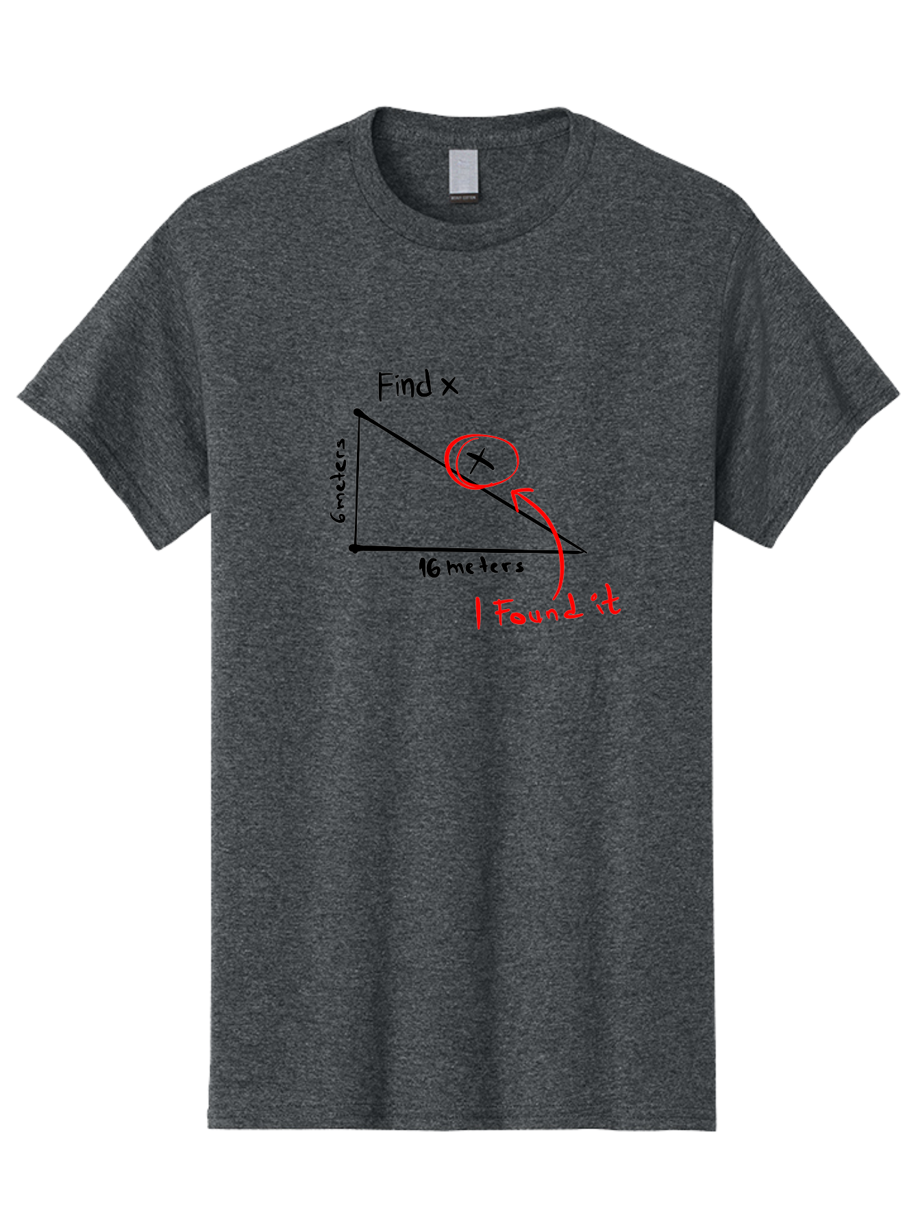 Right-Triangle-Problem Men'S Graphic Tee, 100% Cotton, Comfortable Casual Summer Wear, Machine Washable, Right Triangle, 6 Meters, 16 Meters, Find X, Pythagorean Theorem, Geometry Problem, Trigonometry, Math Exercise, Solve For X - Aaa115 9